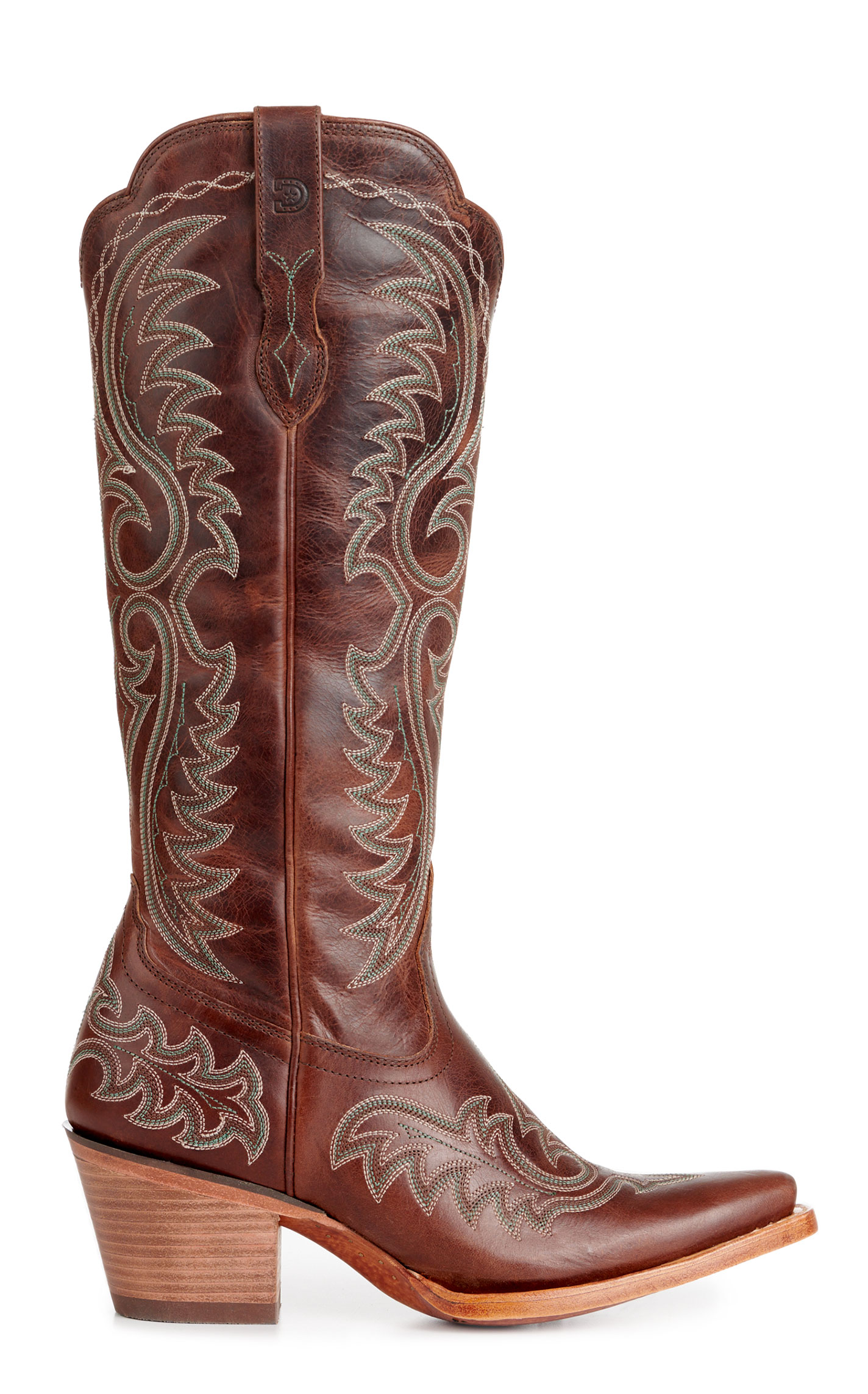 Durango Women's Crush Mahogany Snip Toe Tall Cowboy Boots - Image 1