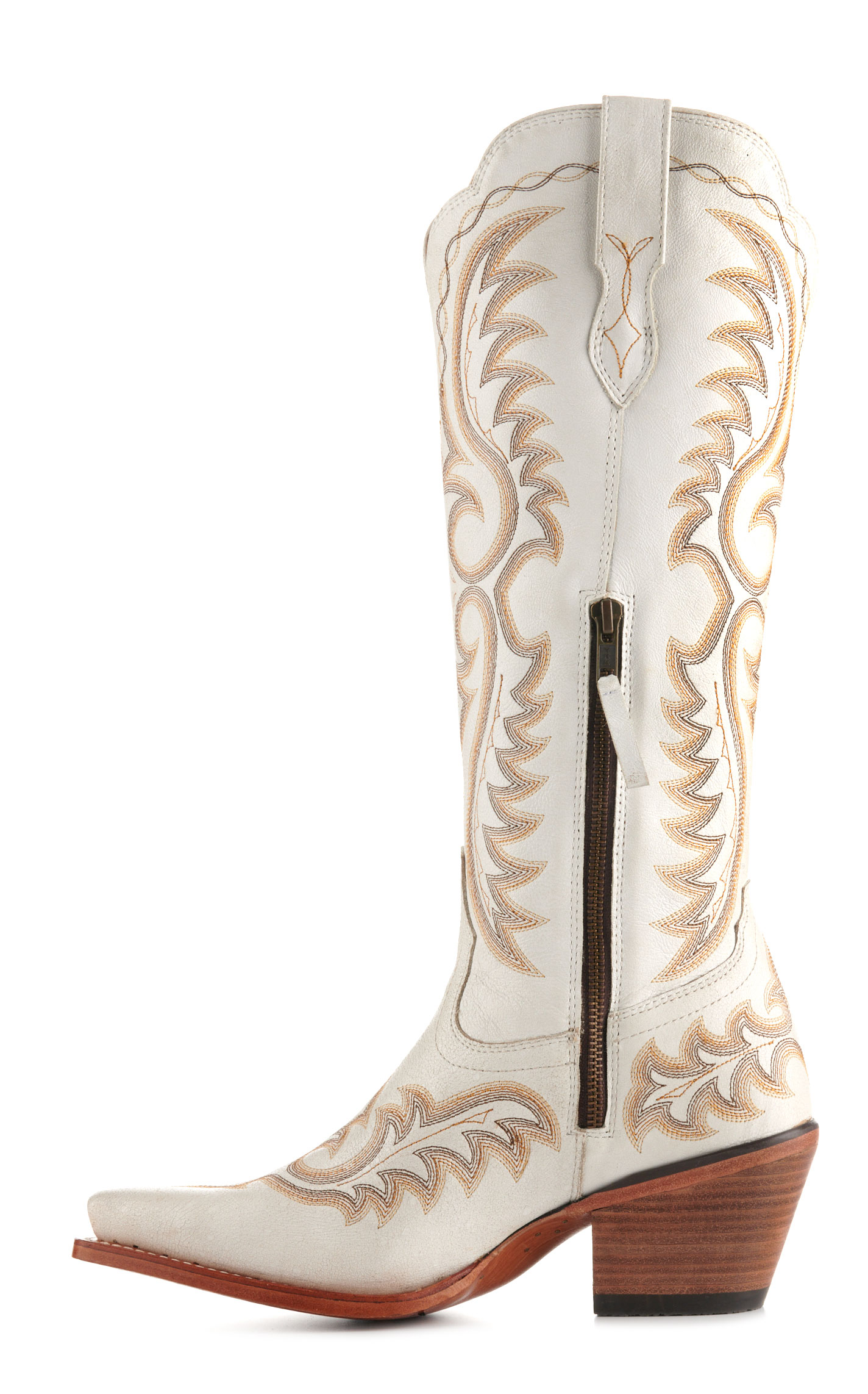 Durango Women's Crush Ivory Snip Toe Tall Cowboy Boots - Image 1