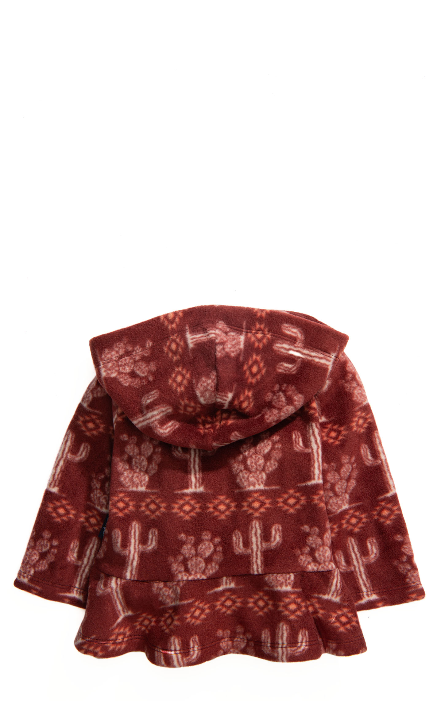 Wrangler Toddler Girl's Soft Burgundy & Cream Aztec Cactus Fleece Zip Hoodie - Image 1
