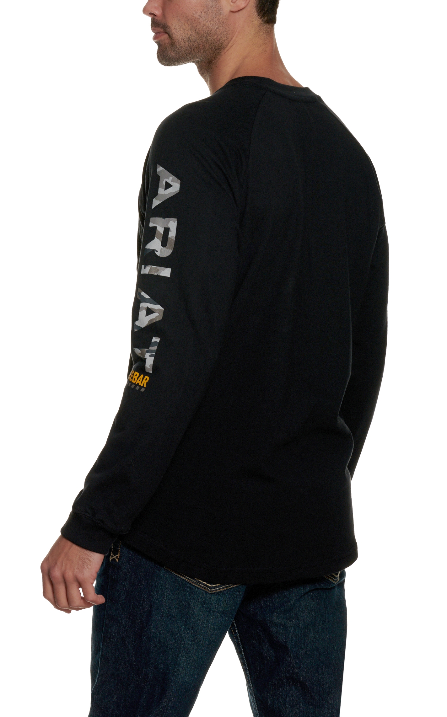 Ariat Rebar Men's Black Long Sleeve Graphic T-Shirt - Image 1