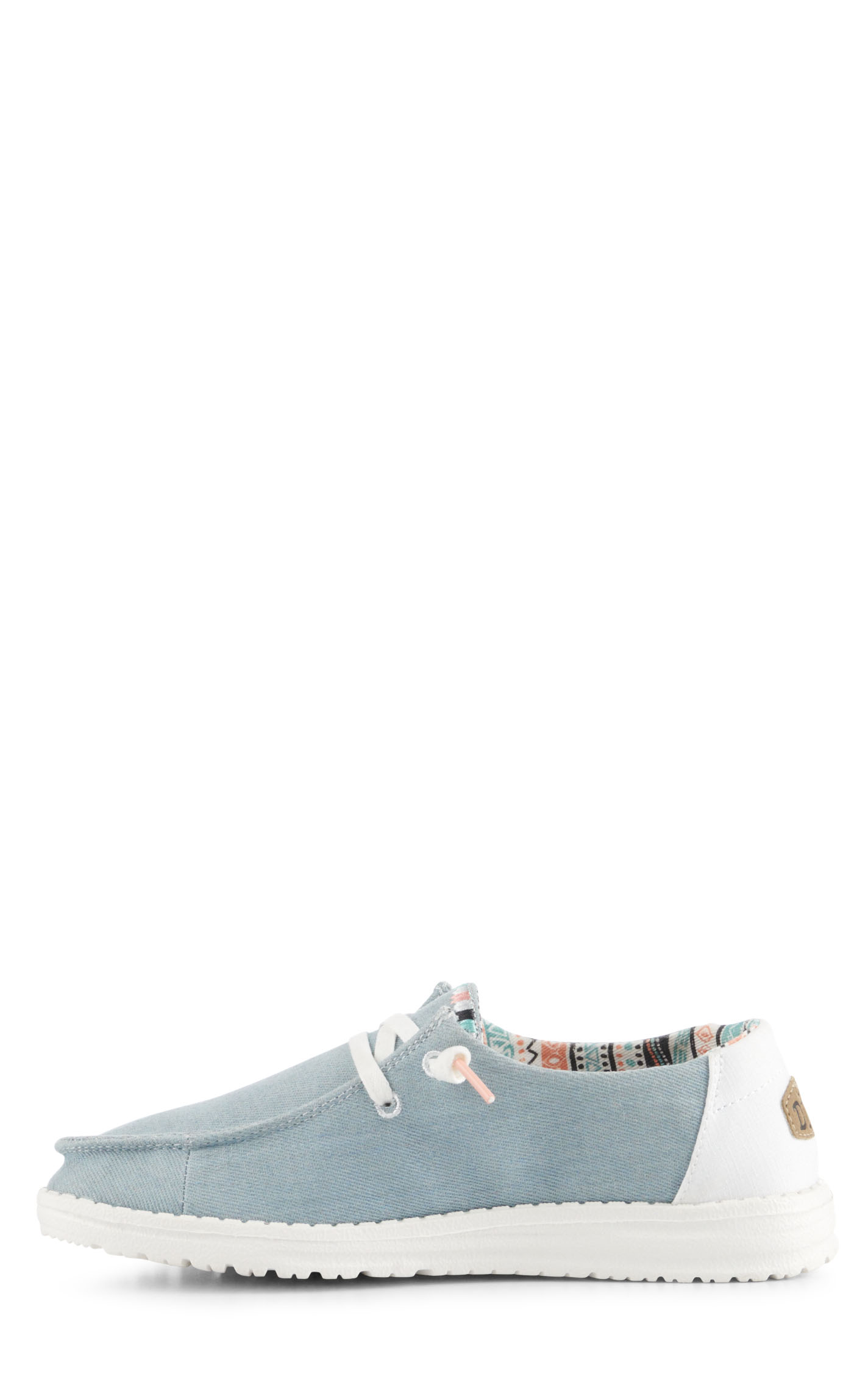 Hey Dude Women's Wendy Boho Light Denim Blue Moc Toe Lace Up Casual Shoes - Image 1