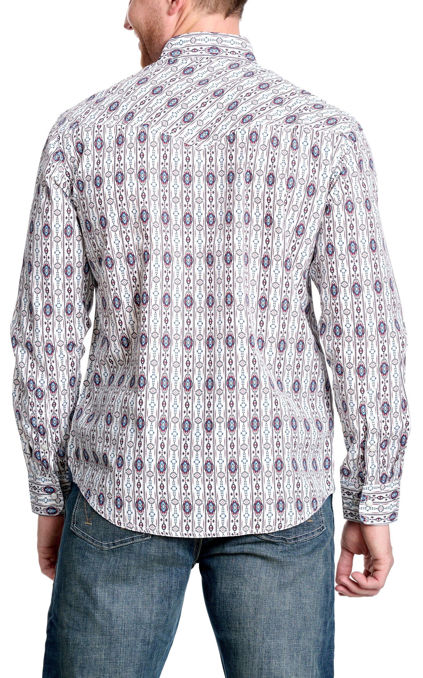 Rafter C Men's Red Dirt Collection Red Aztec Western Shirt - Image 1