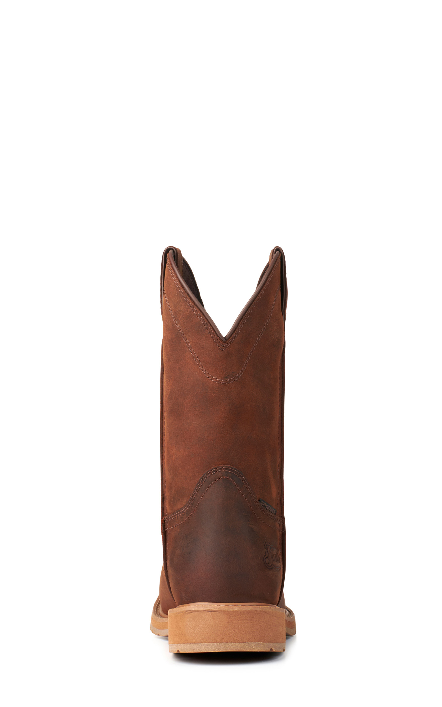 Justin Men's Buster II Pecan Brown Waterproof Wide Square Steel Toe Work Boots - Image 1