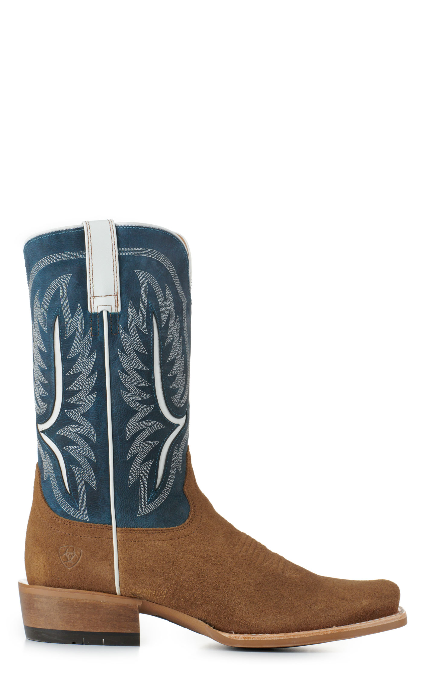 Ariat Men's Stadtler Ocean Blue and Dijon Roughout TekStep Square Toe Cowboy Boots - Image 1