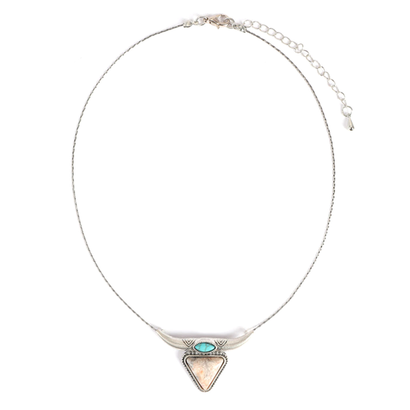 Cowgirl Confetti Silver Turquoise & Jasper Midnight Rider Necklace - Image 1