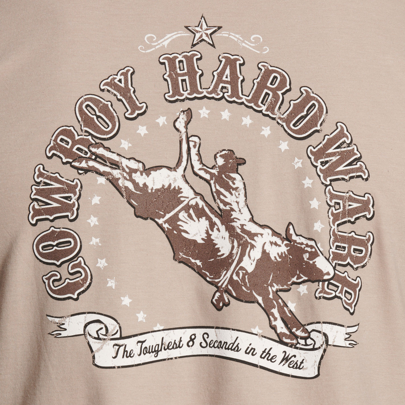 Cowboy Hardware Men's Toughest 8 Seconds Sand Graphic T-Shirt - Image 2
