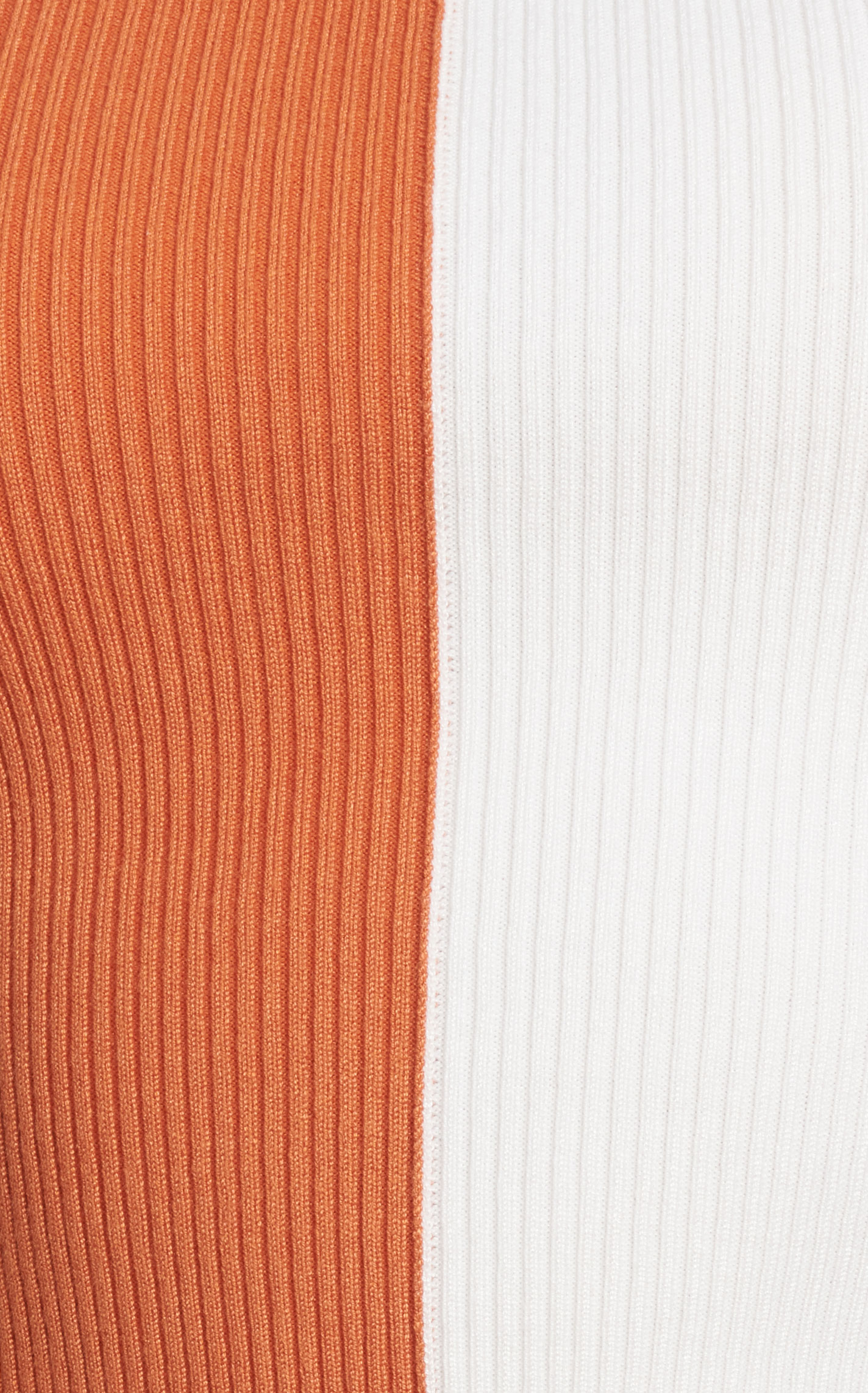 Peach Love Women's Burnt Orange & White Block Cropped Top - Image 1