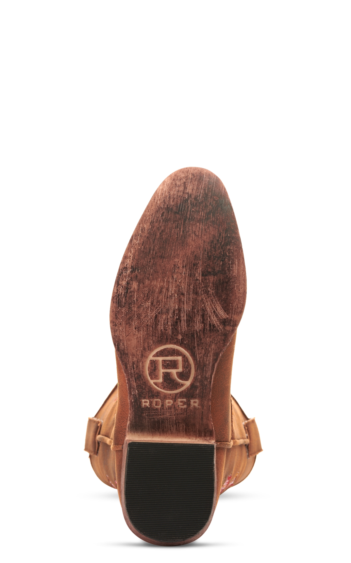 Roper Girls' Brown with Floral Embroidery Snip Toe Cowboy Boot - Image 1