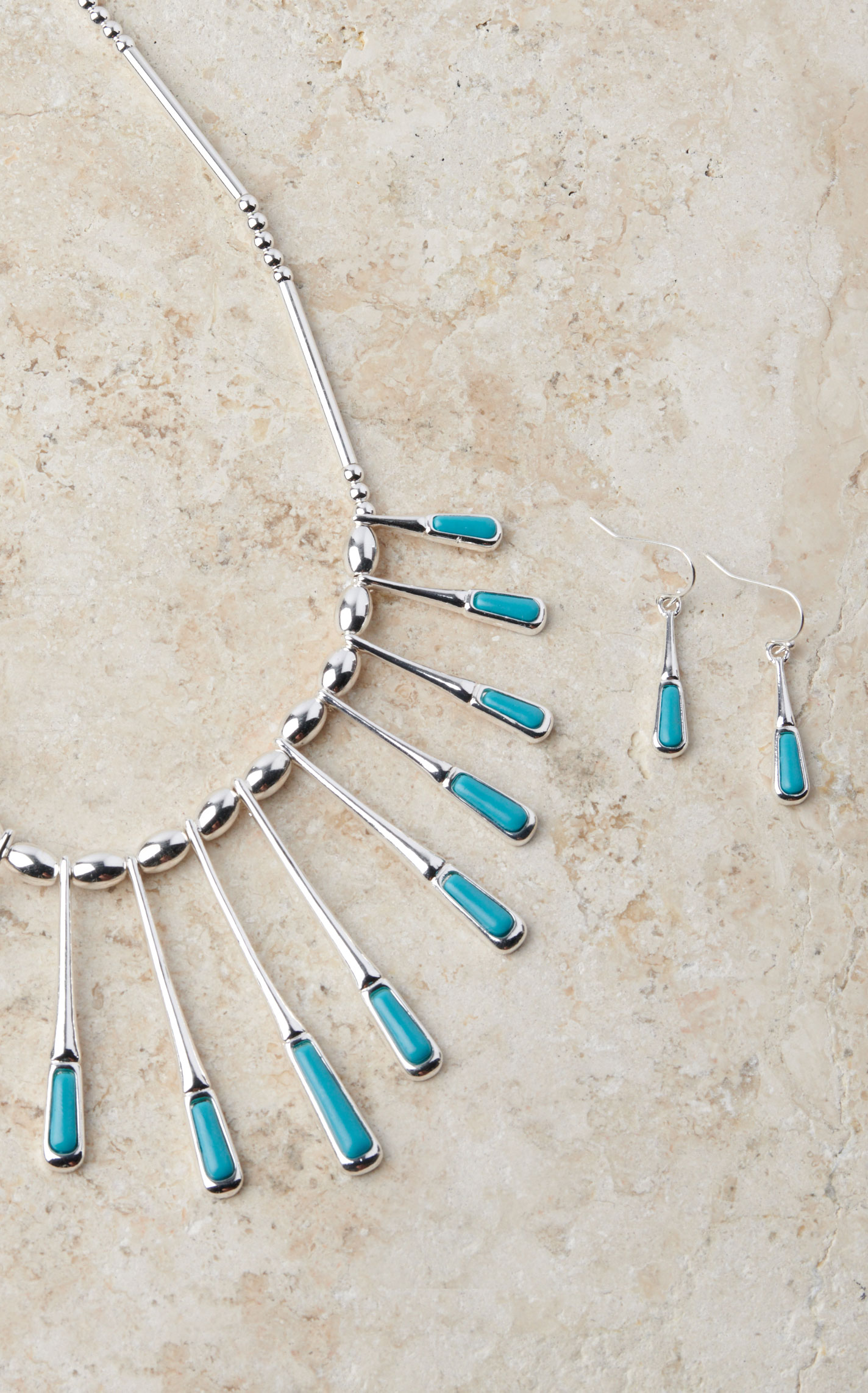 Silver Strike Silver Multi-Paddle & Turquoise Jewelry Set - Image 1