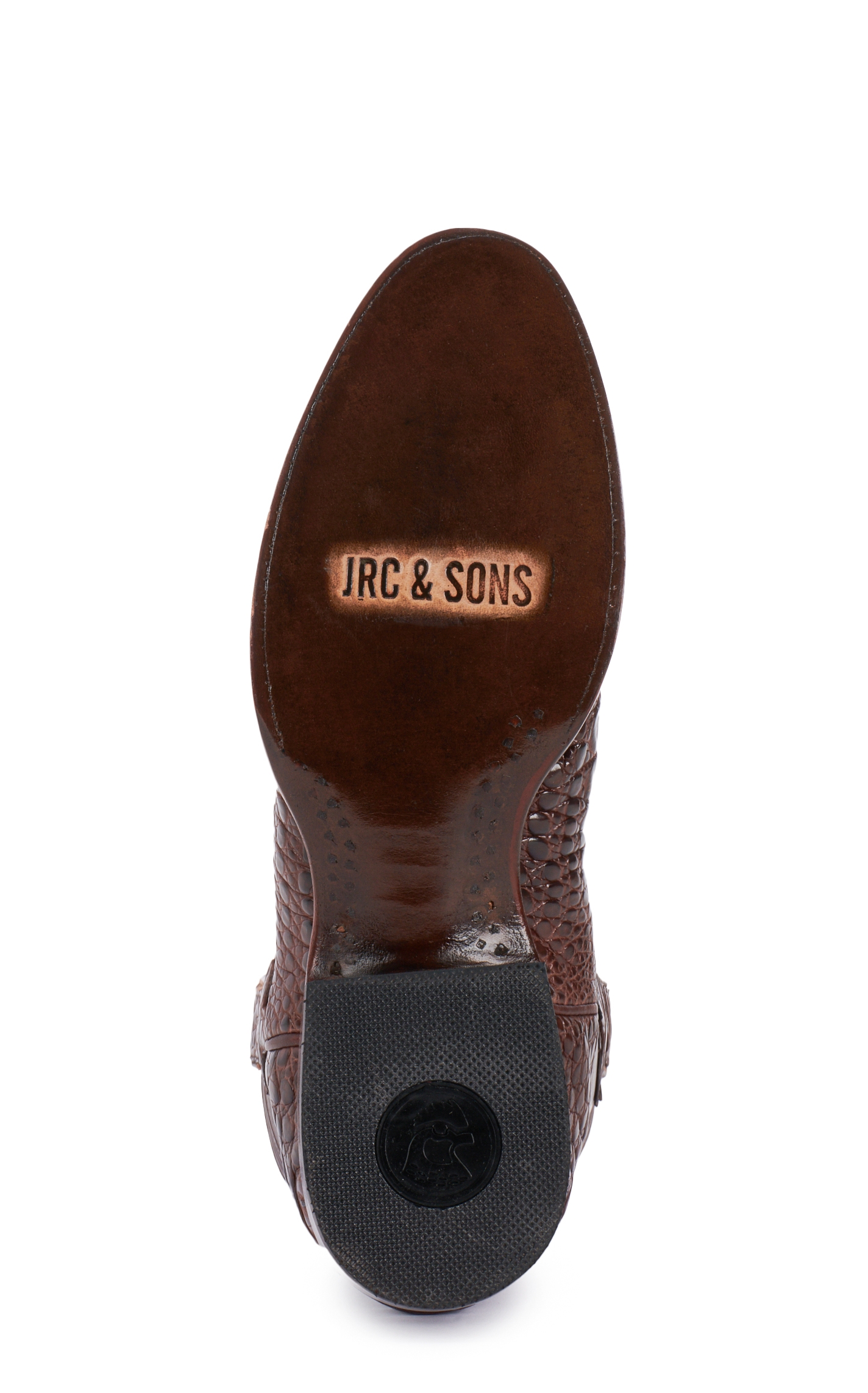 JRC & Sons Men's Shaw Caiman Belly Round Toe Exotic Roper Boot in Cigar - Image 1