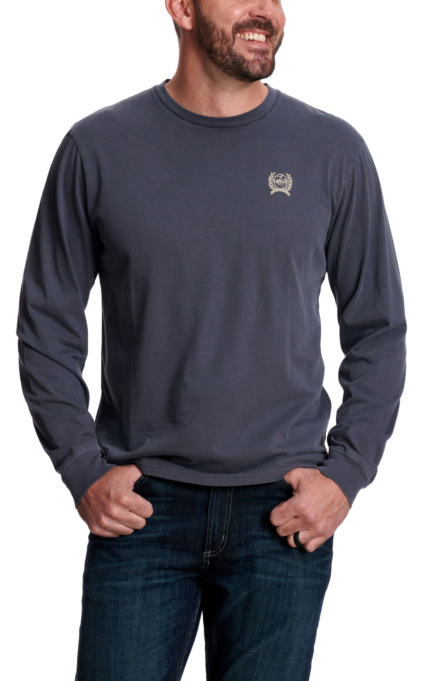 Cinch Men's Dark Blue-Gray Logo Graphic T-Shirt - Image 1
