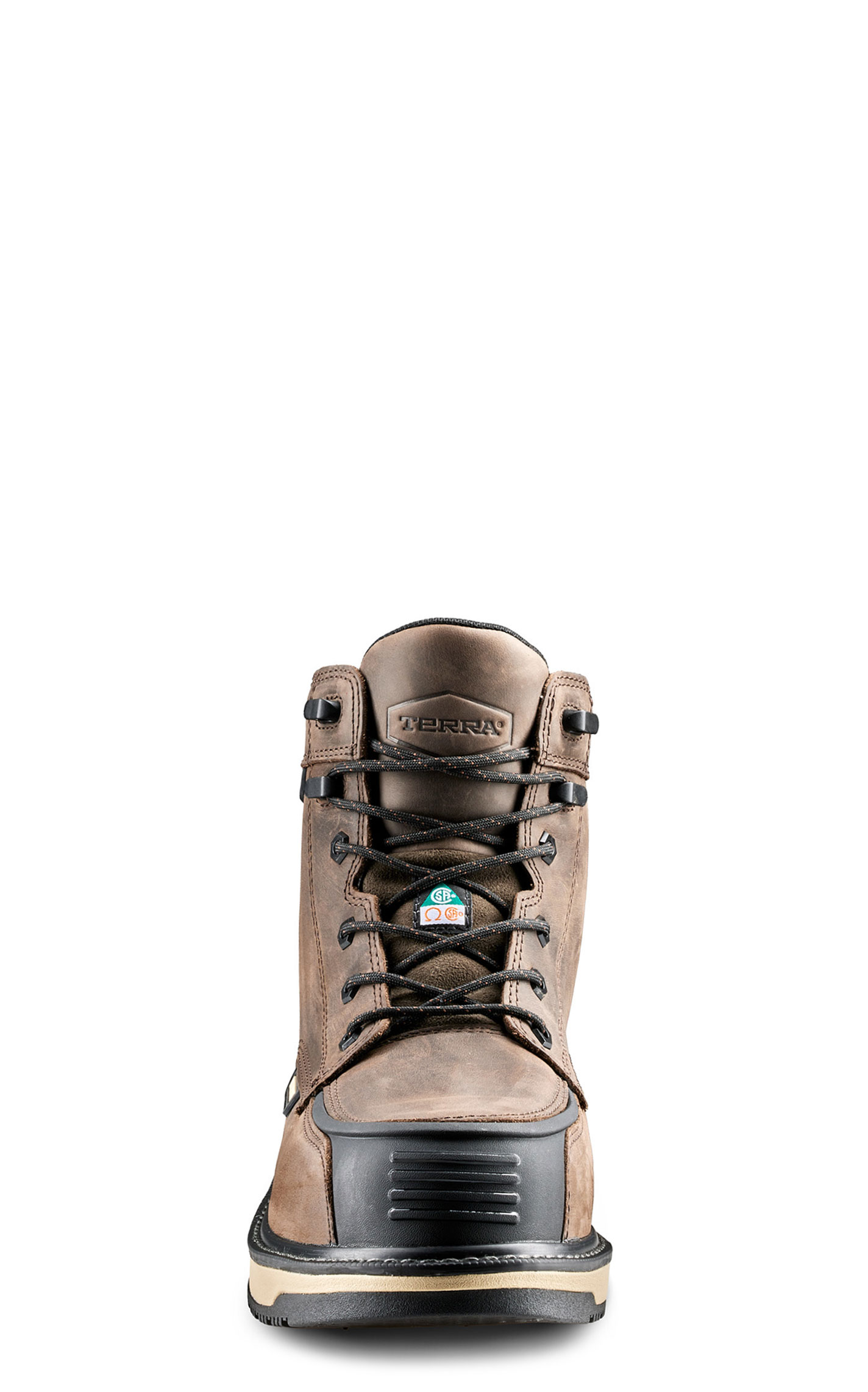 Terra Men’s Dark Brown Ironstone 6” Waterproof Composite Toe Safety Work Boots - Image 1