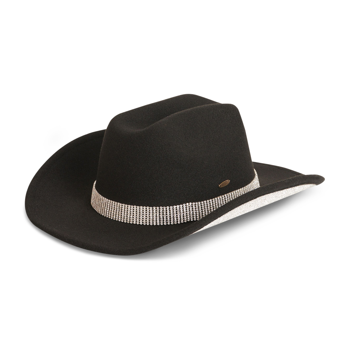 Girlie Girl Originals Women's Black with Rhinestones Wool Cowboy Hat - Image 1