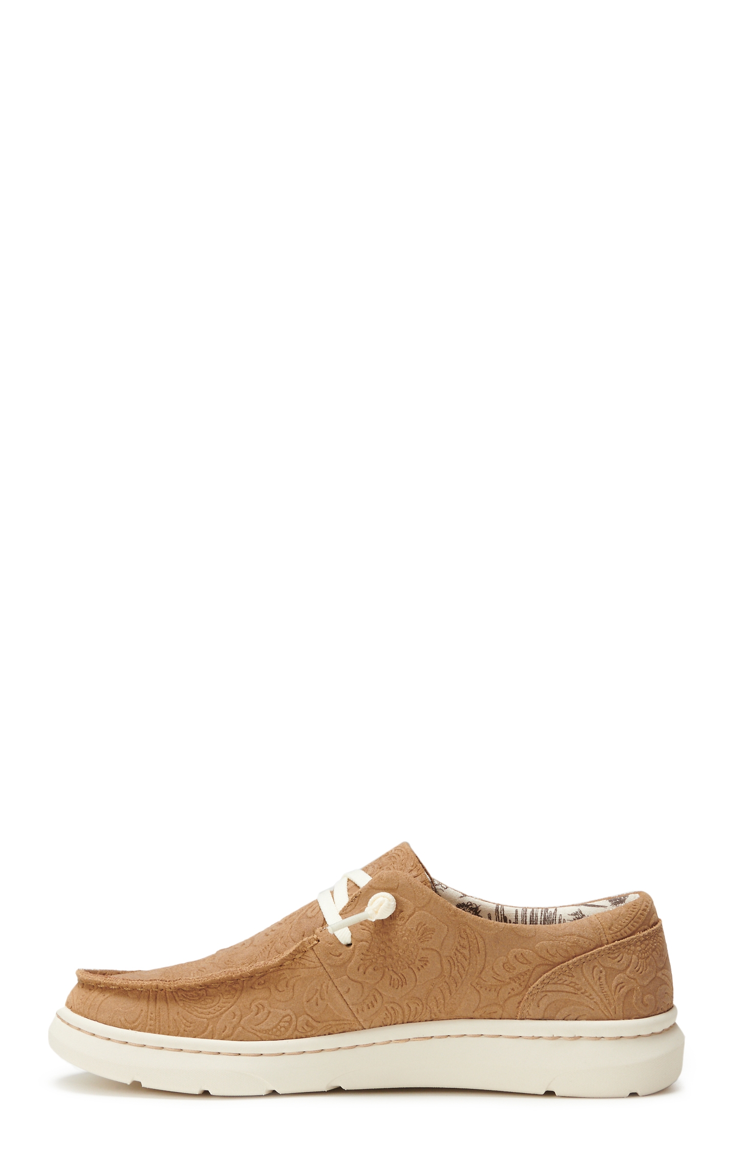 Ariat Women's Hilo Tan Floral Embossed Lace Up Casual Shoe - Image 1