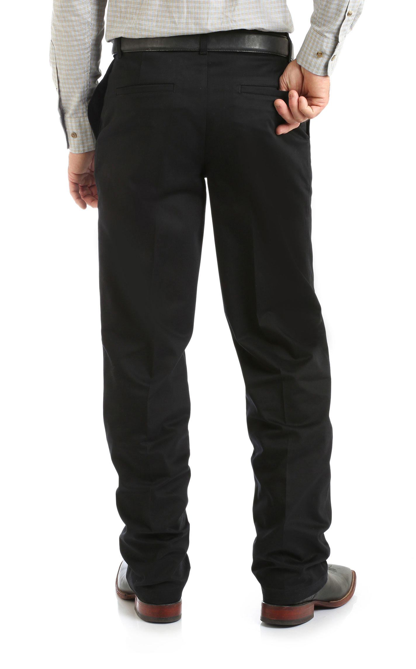 Wrangler Men's Black Flat Front Relaxed Fit Wrinkle Resistant Casual Pants - Tall - Image 1