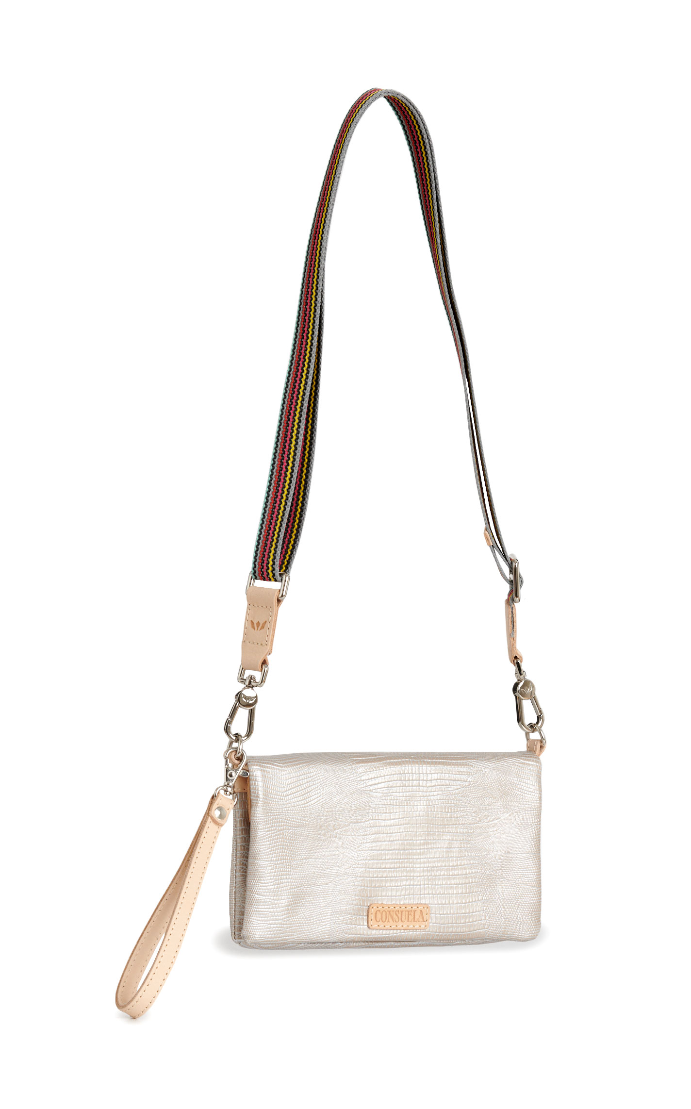Consuela Celeste Silver Reptile Uptown Crossbody Bag - Image 1