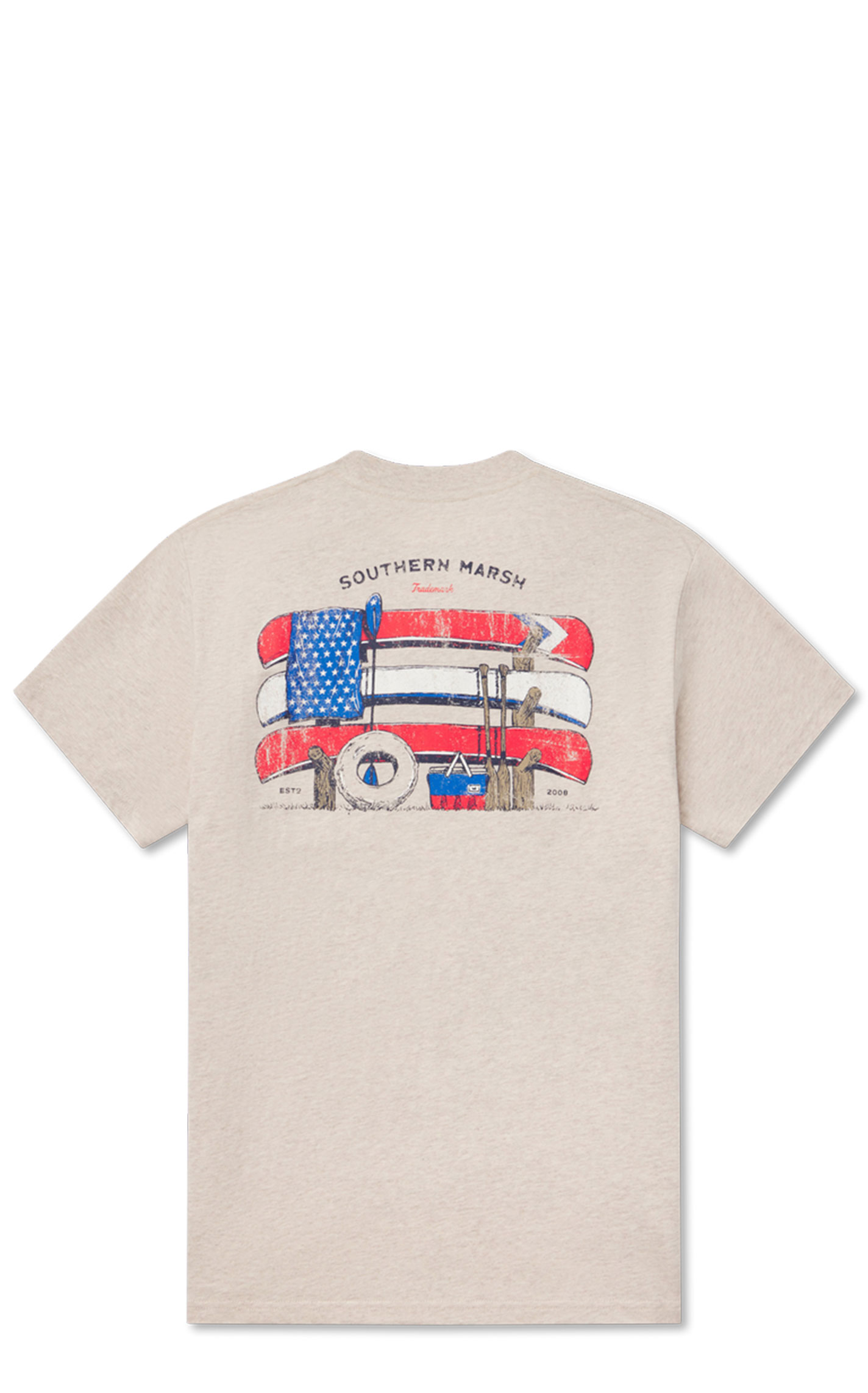 Southern Marsh Men's Oat Summer Canoe Graphic T-Shirt - Image 1