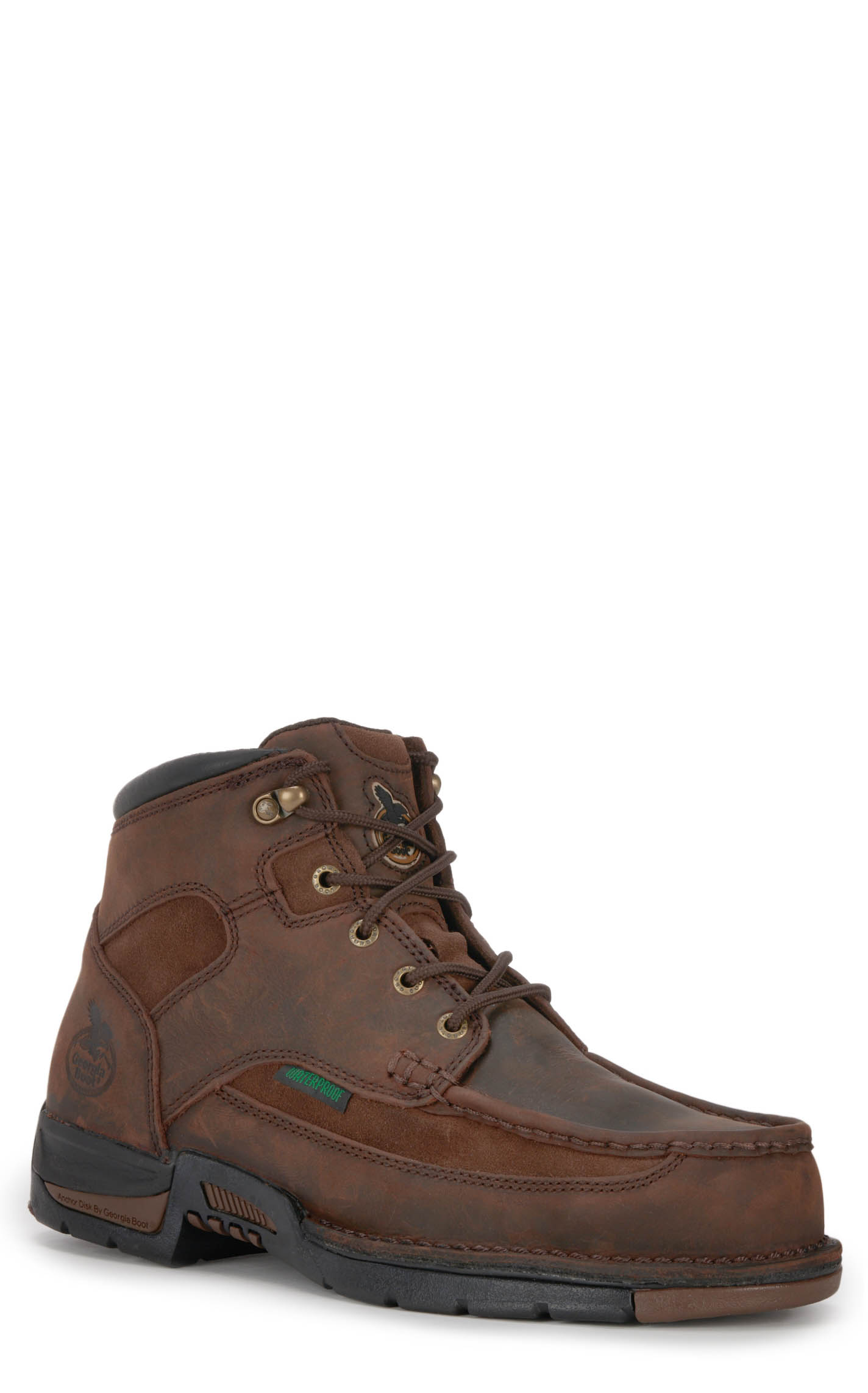 Georgia Men's Athens Brown Waterproof Round Toe Work Boot - Image 1