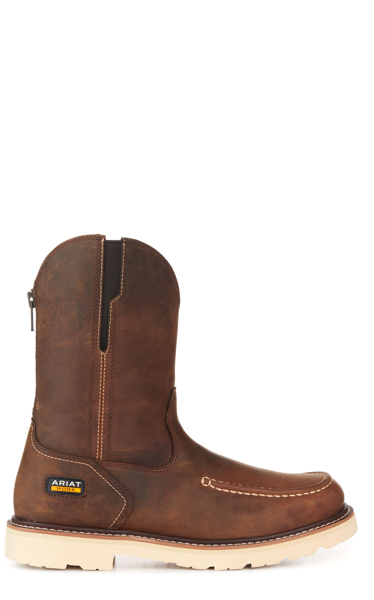 Ariat Men's Distressed Brown Rebar Lift Moc Soft Toe Work Boots - Image 1