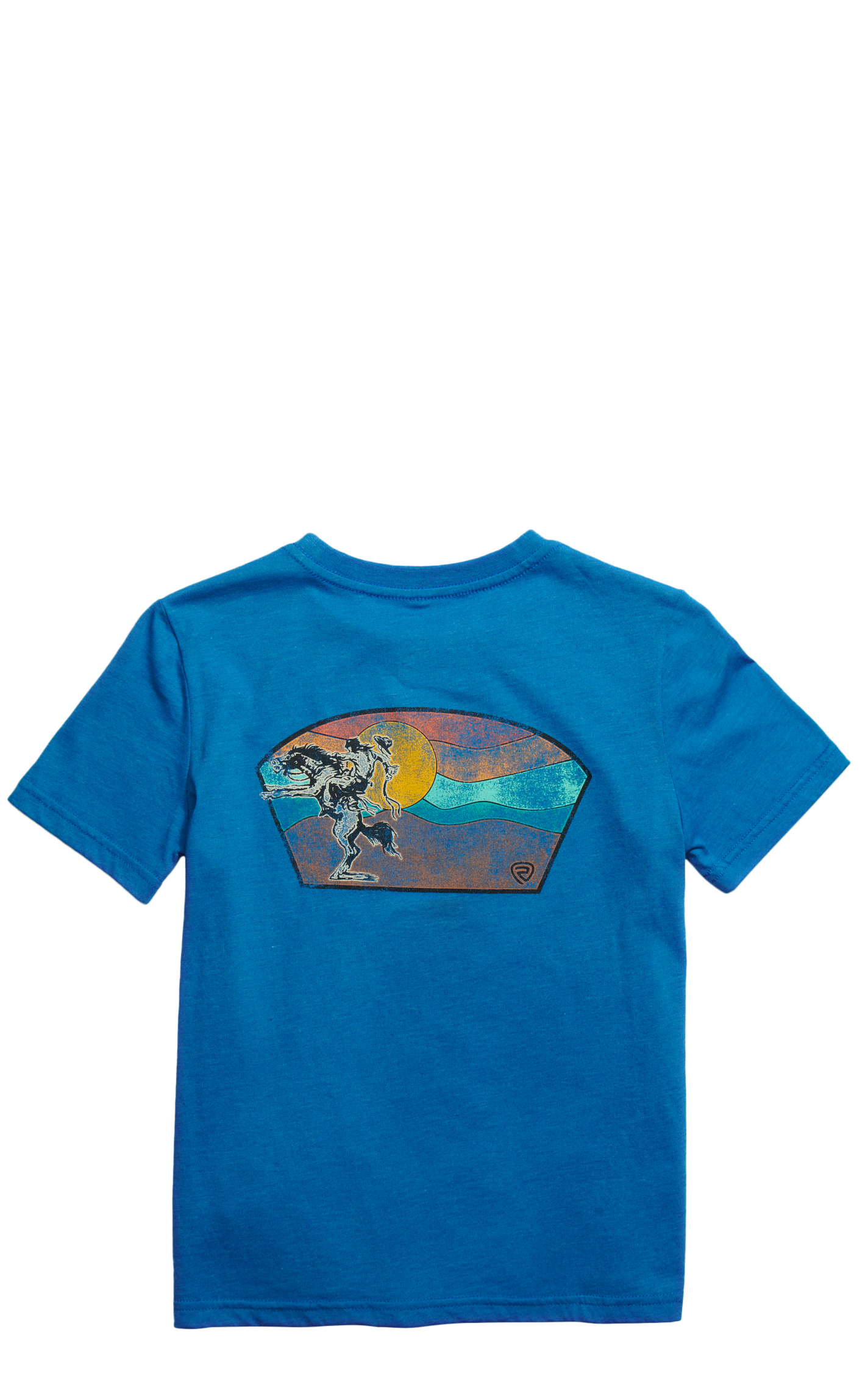 Rock & Roll Denim Boy's Cerulean Blue Bronc & Rider Graphic T-Shirt - Image 1