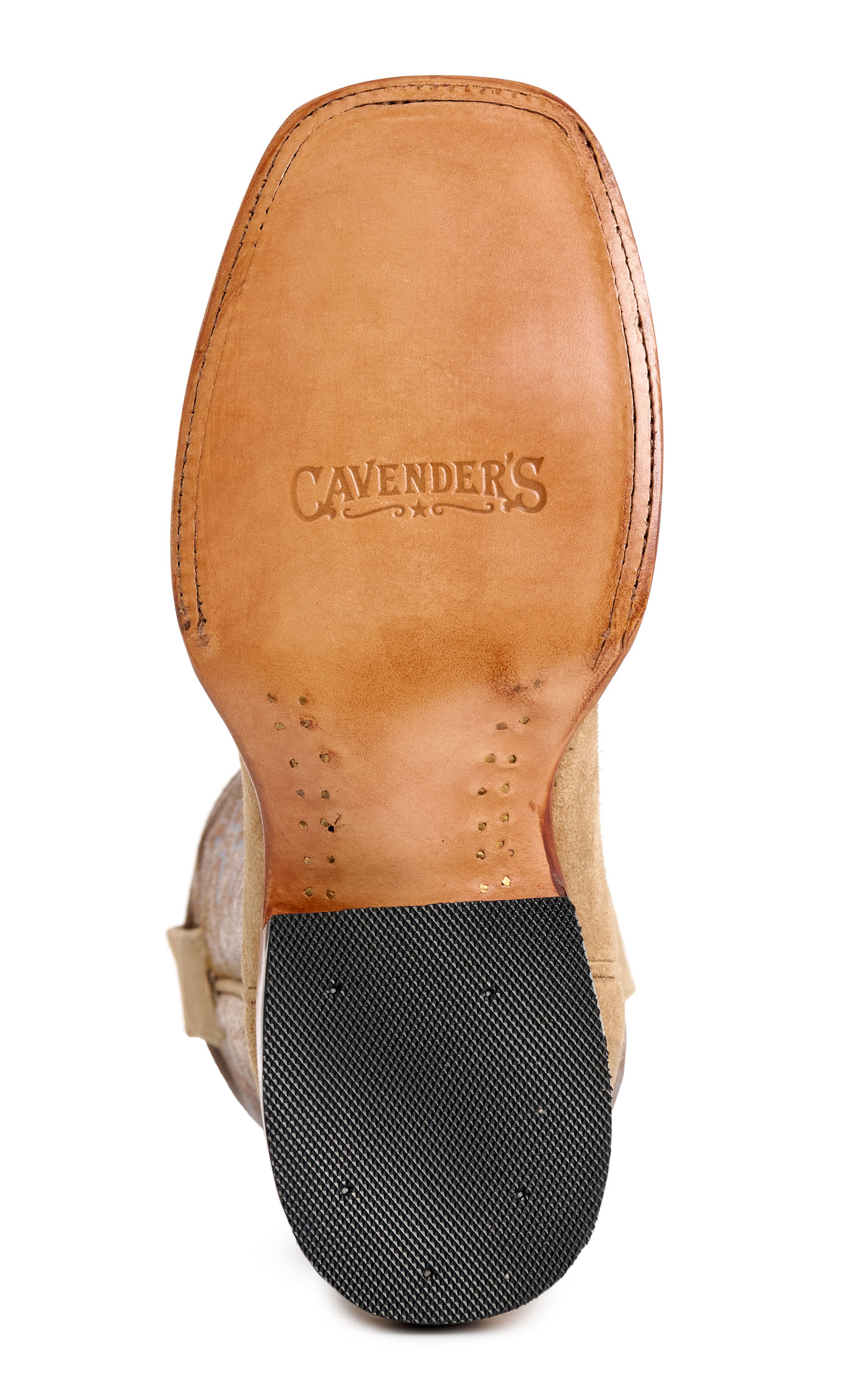 Cavender’s Women’s Camel Suede and Brown Maricopa Horseman Wide Square Toe Cowboy Boots - Image 1