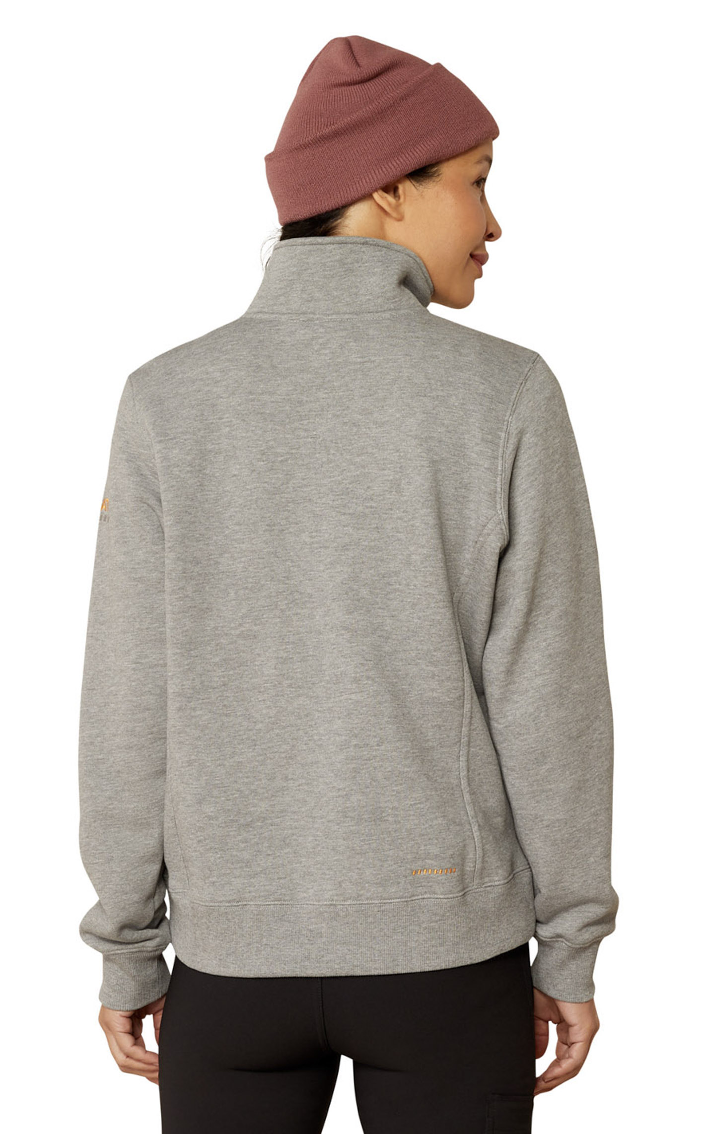 Ariat Rebar Women's Gray Funnel Neck 1/2 Zip Work Pullover - Image 1