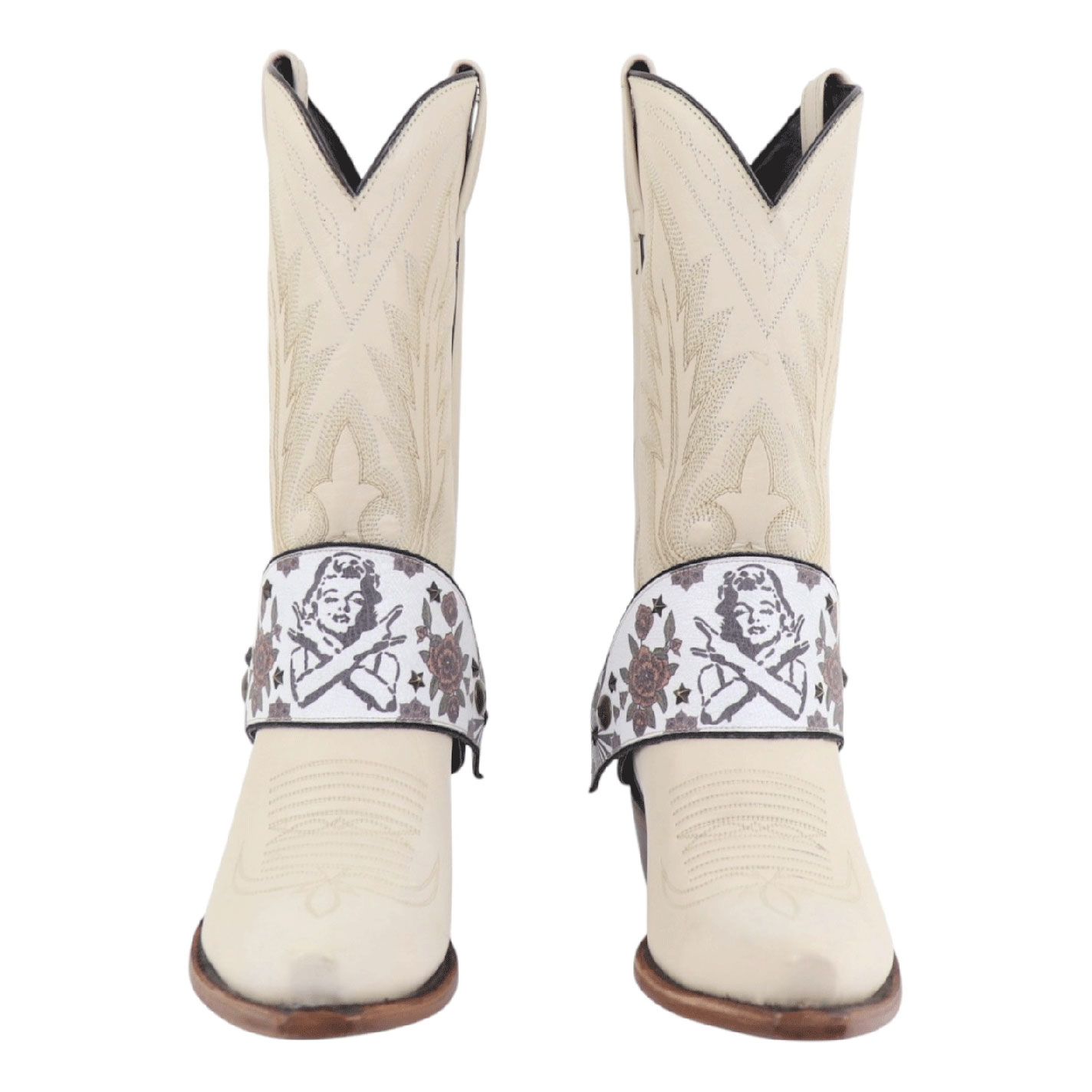 Agave Blue White Marilyn Monroe Printed Boot Lassos - Image 1