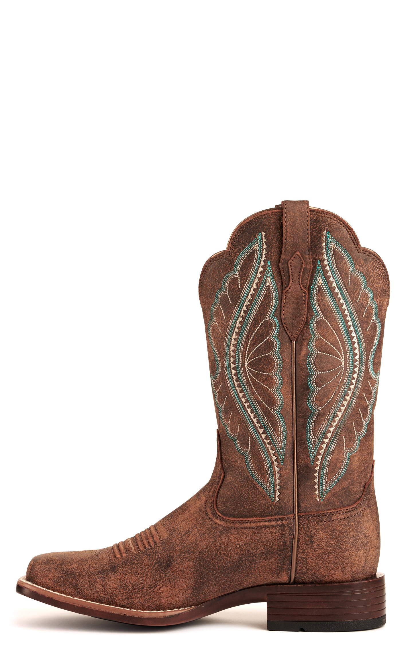 Ariat Women's PrimeTime Tack Room Brown Bantamweight Wide Square Toe Cowboy Boots - Image 1