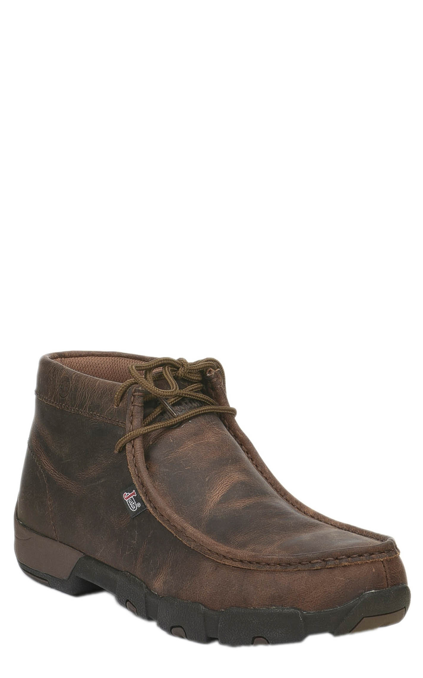 Justin Men's Cappie Dark Brown Driving Moc Toe Lace Up Casual Shoe - Image 1