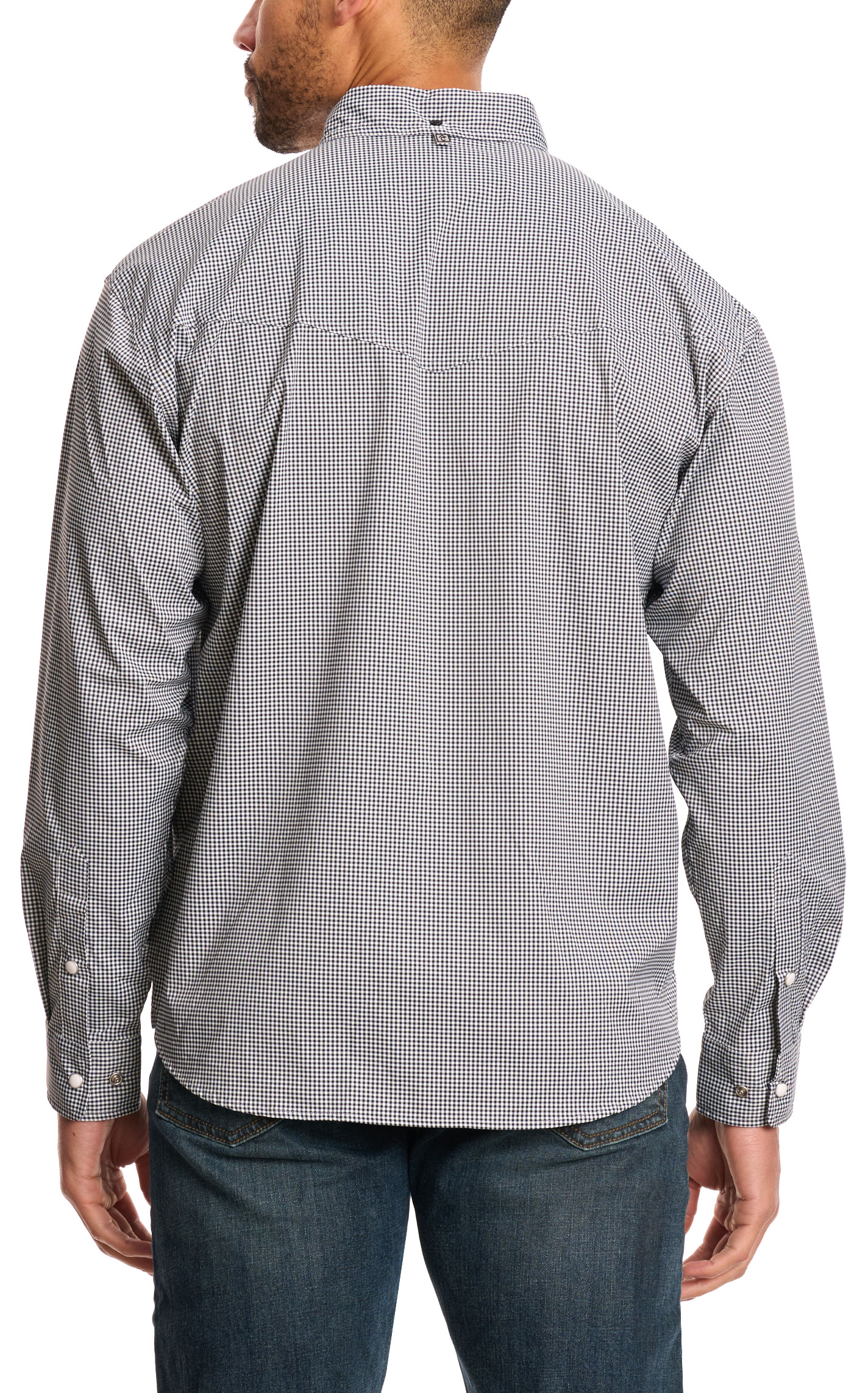 Rafter C Outdoors Men's Black Gingham Lefty Fishing Shirt - Image 1