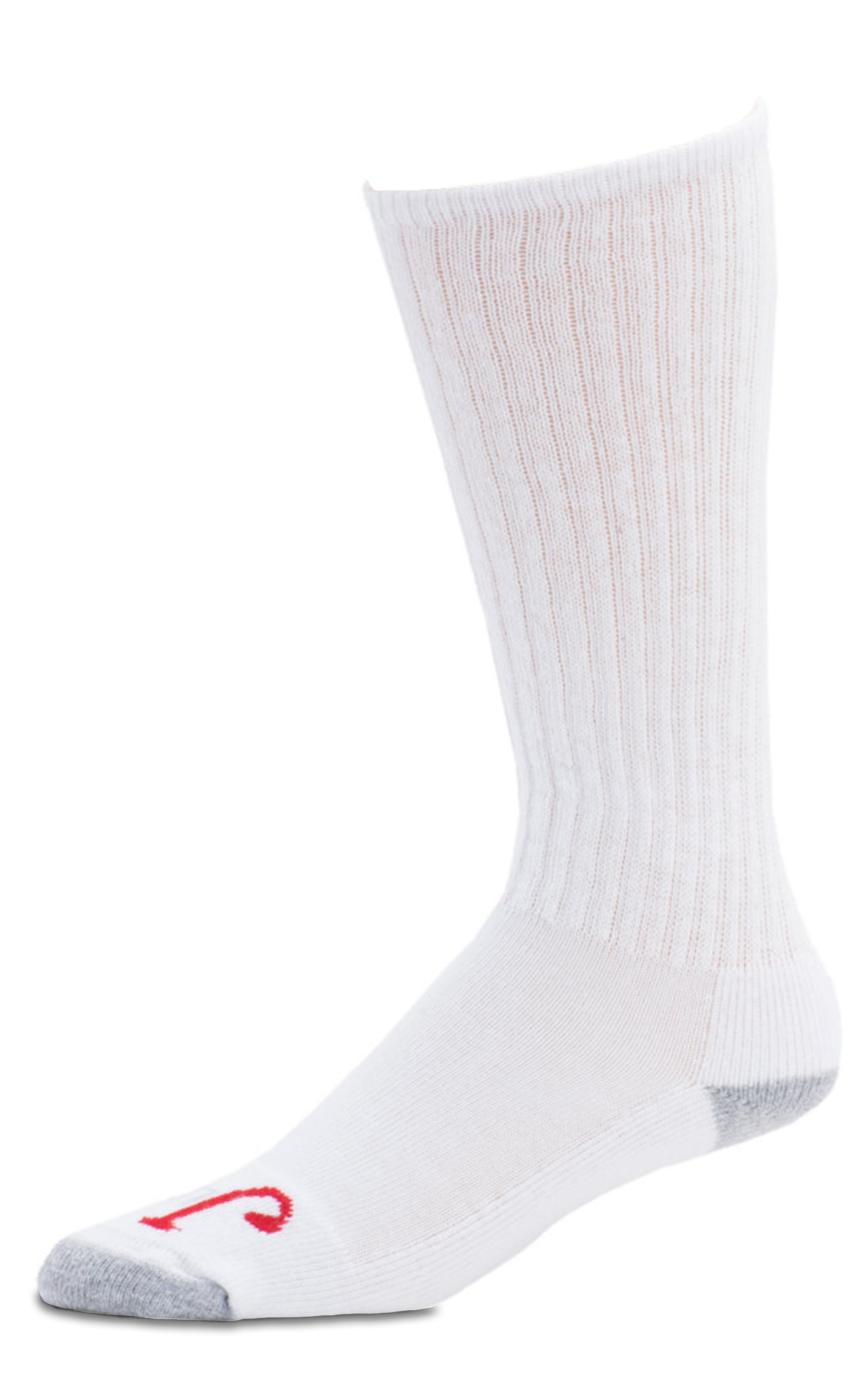 Justin Men's White Half Cushion Cotton Over The Calf with Odor Control 3Pk Boot Socks - XL - Image 1