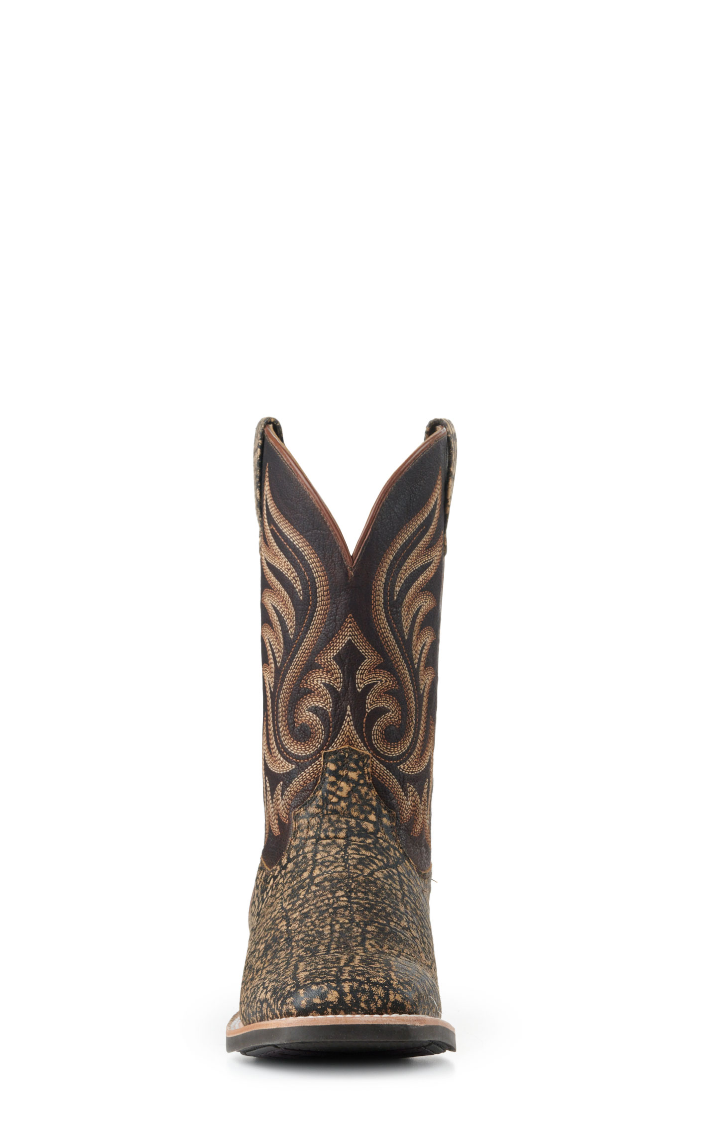 Ariat Men's Dark Chocolate and Dark Brown Elephant Print Wide Square Toe Cowboy Boots - Image 1