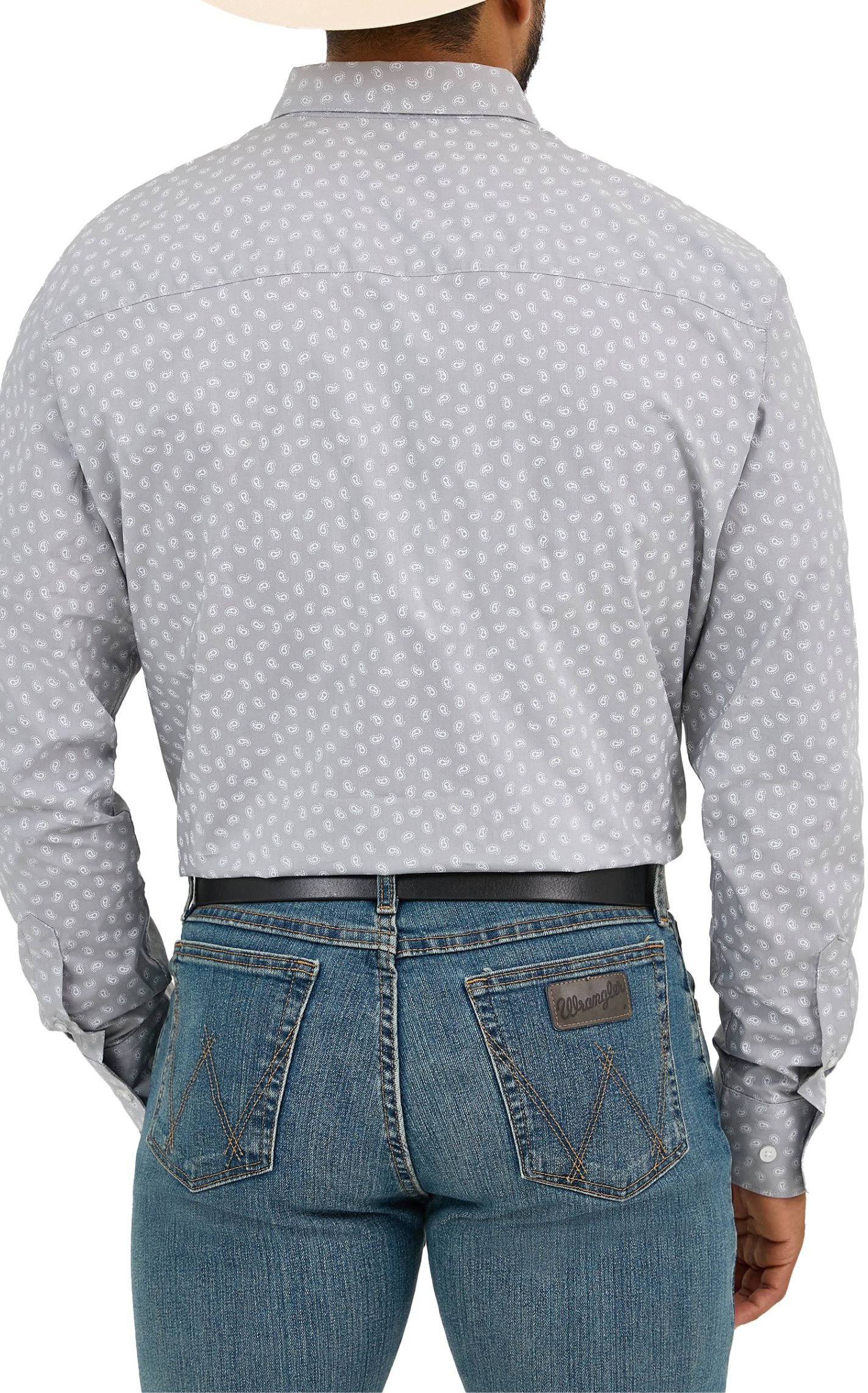 Wrangler Men's Cody Johnson Collection Gray Paisley Western Shirt - Image 1