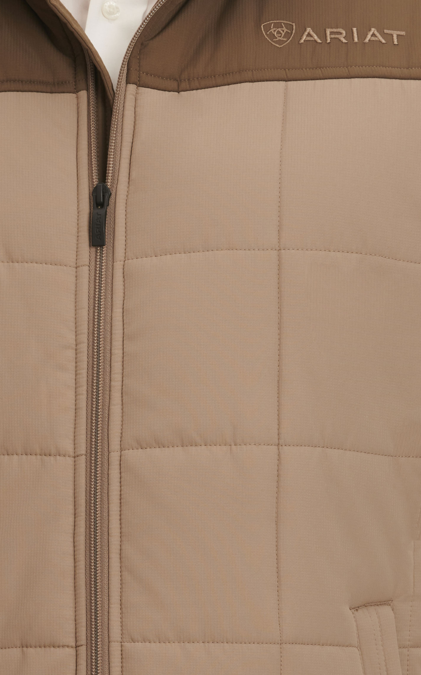 Ariat Men's Crius Chocolate & Taupe Insulated Vest - Image 1