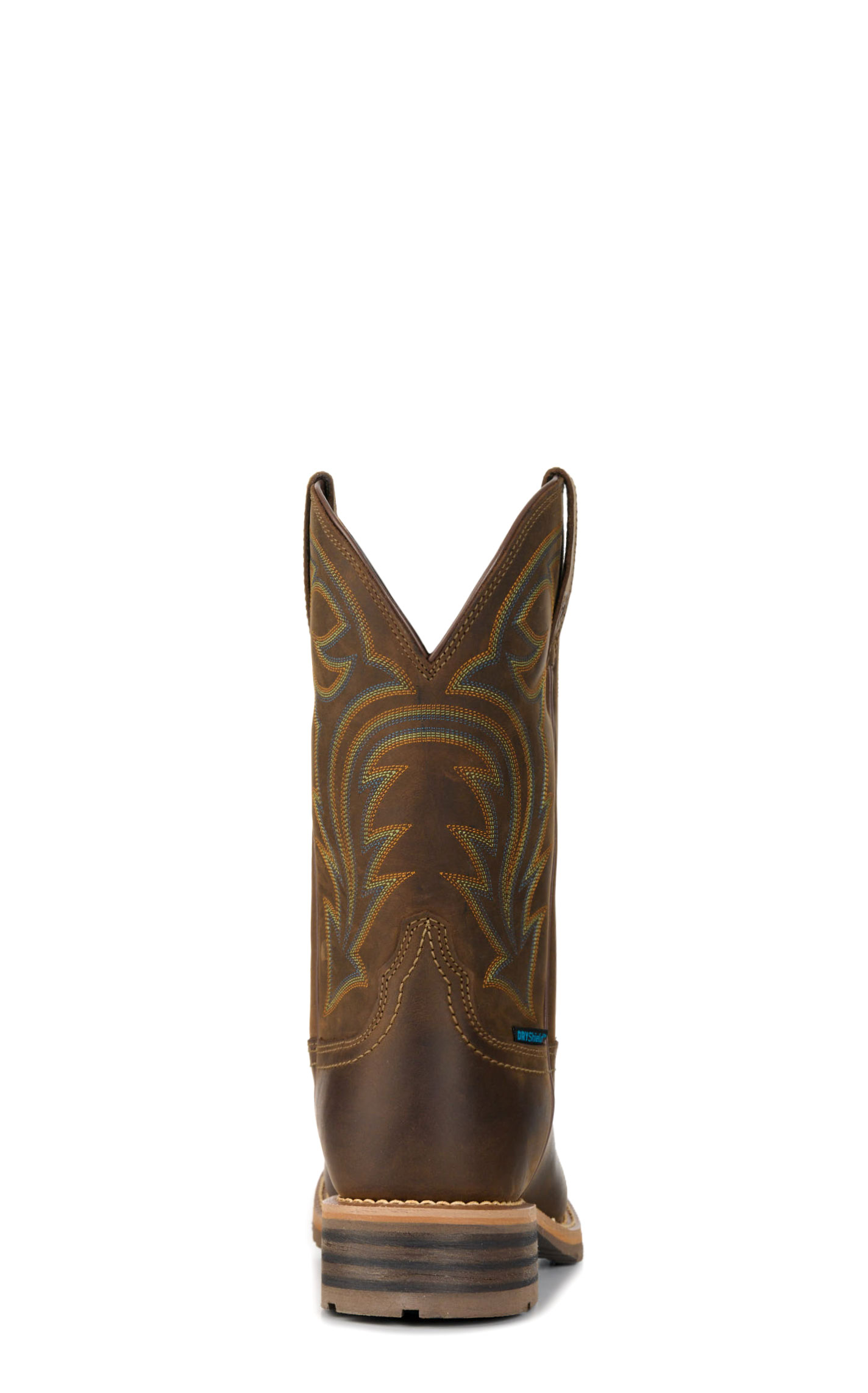 Ariat Men's Hybrid Rancher Distressed Brown Waterproof Wide Square Toe Work Boots - Image 1