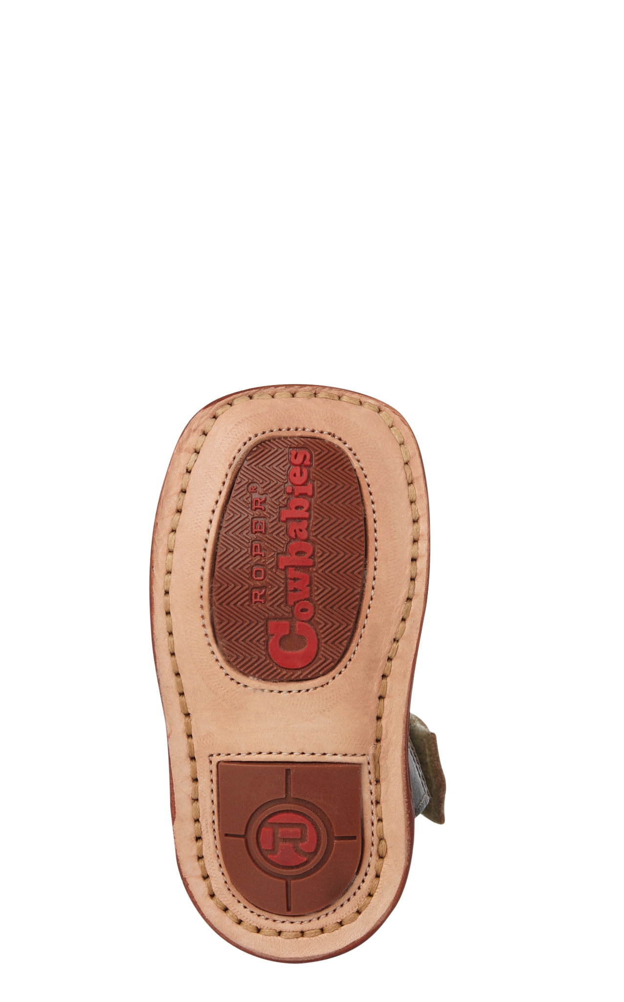 Roper Infant Cowbaby Parker Brown and Cream Square Toe Cowboy Boots - Image 1