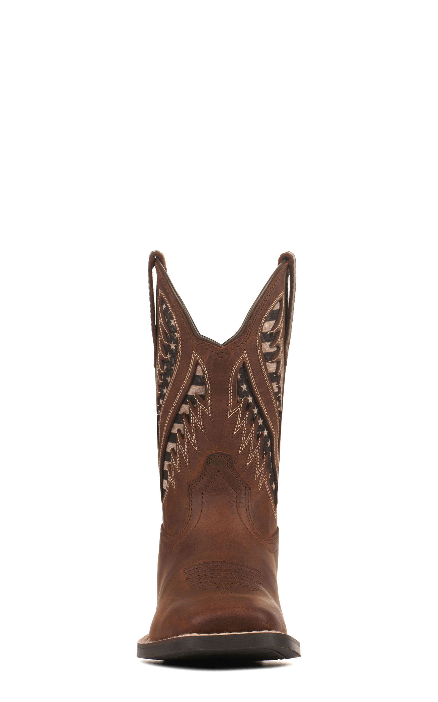 Ariat Kids Quickdraw Distressed Brown with Flag VentTEK Wide Square Toe Cowboy Boots - Image 1