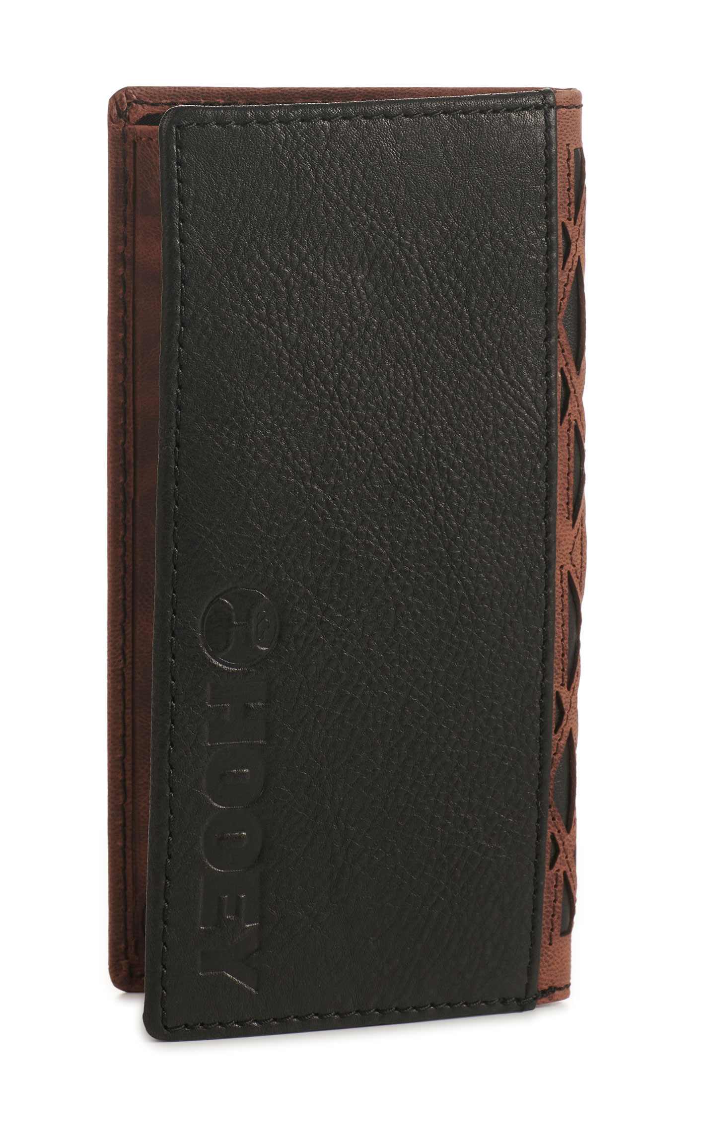 Hooey Men's Brown with Black, Red, and Ivory Aztec Print Rodeo Wallet / Checkbook Cover - Image 1