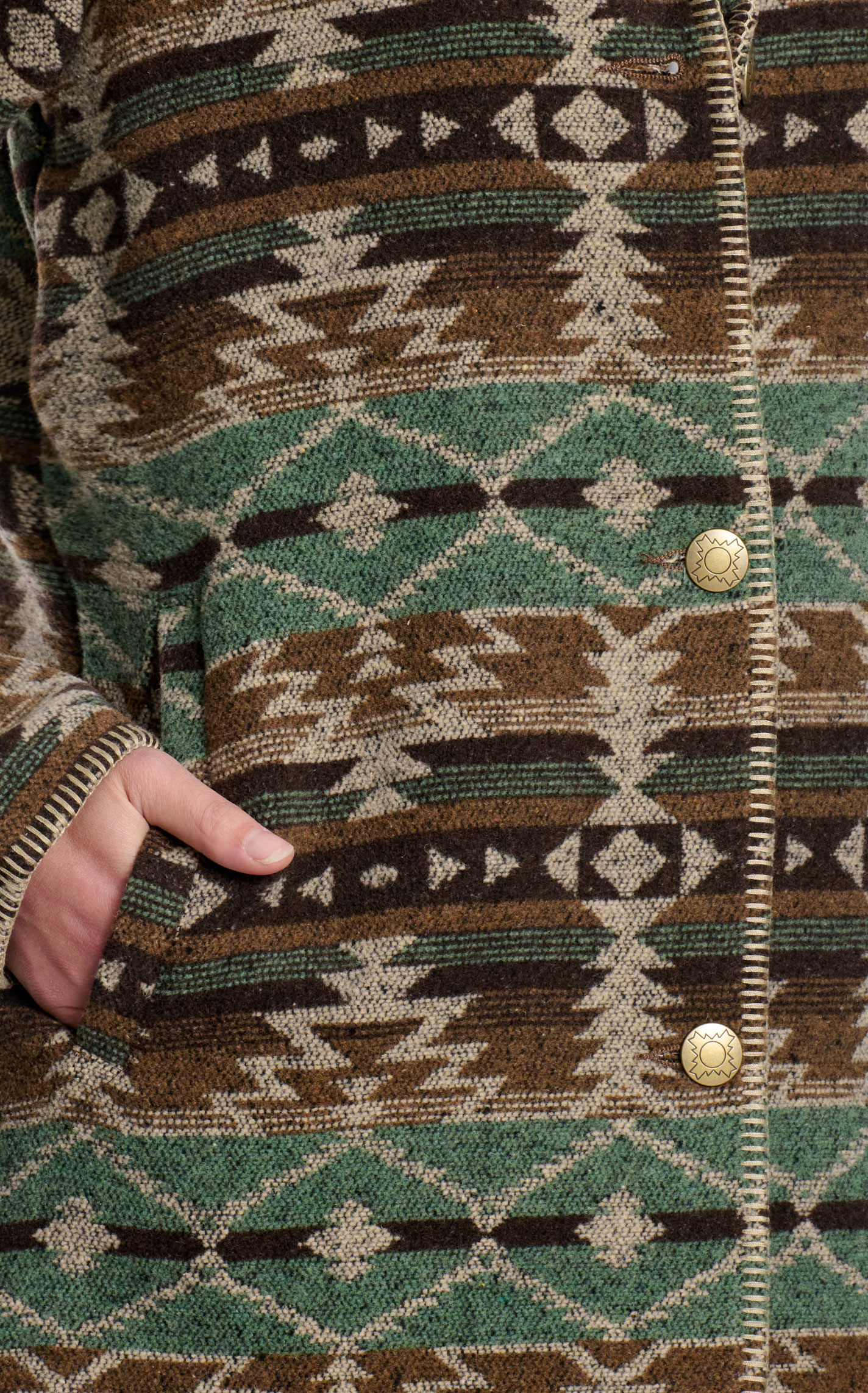 Outback Trading Co. Women's Moree Coffee Aztec Jacket - Plus Sizes - Image 1