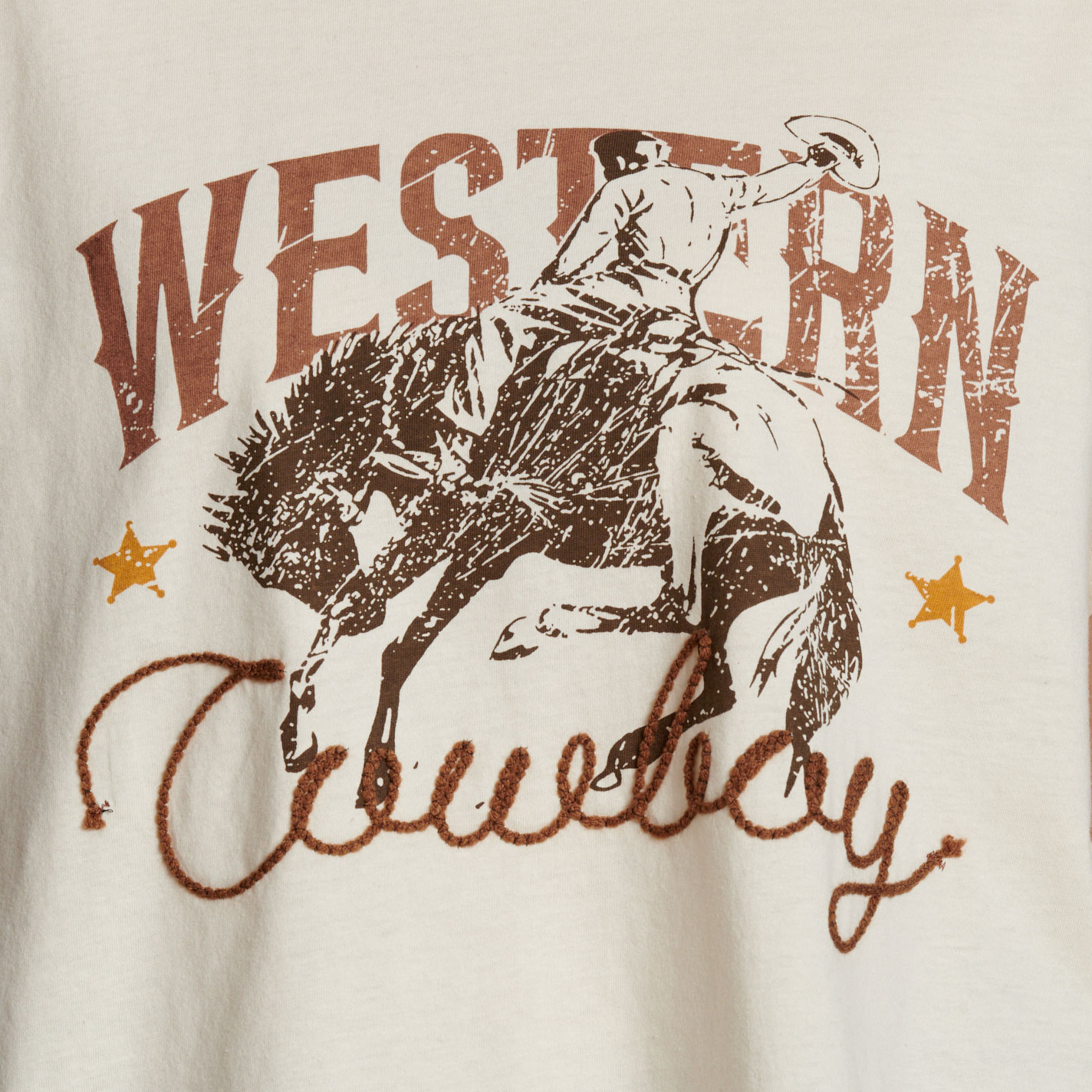 Marigold Kiss Women's White Bucking Bronc Top - Image 1