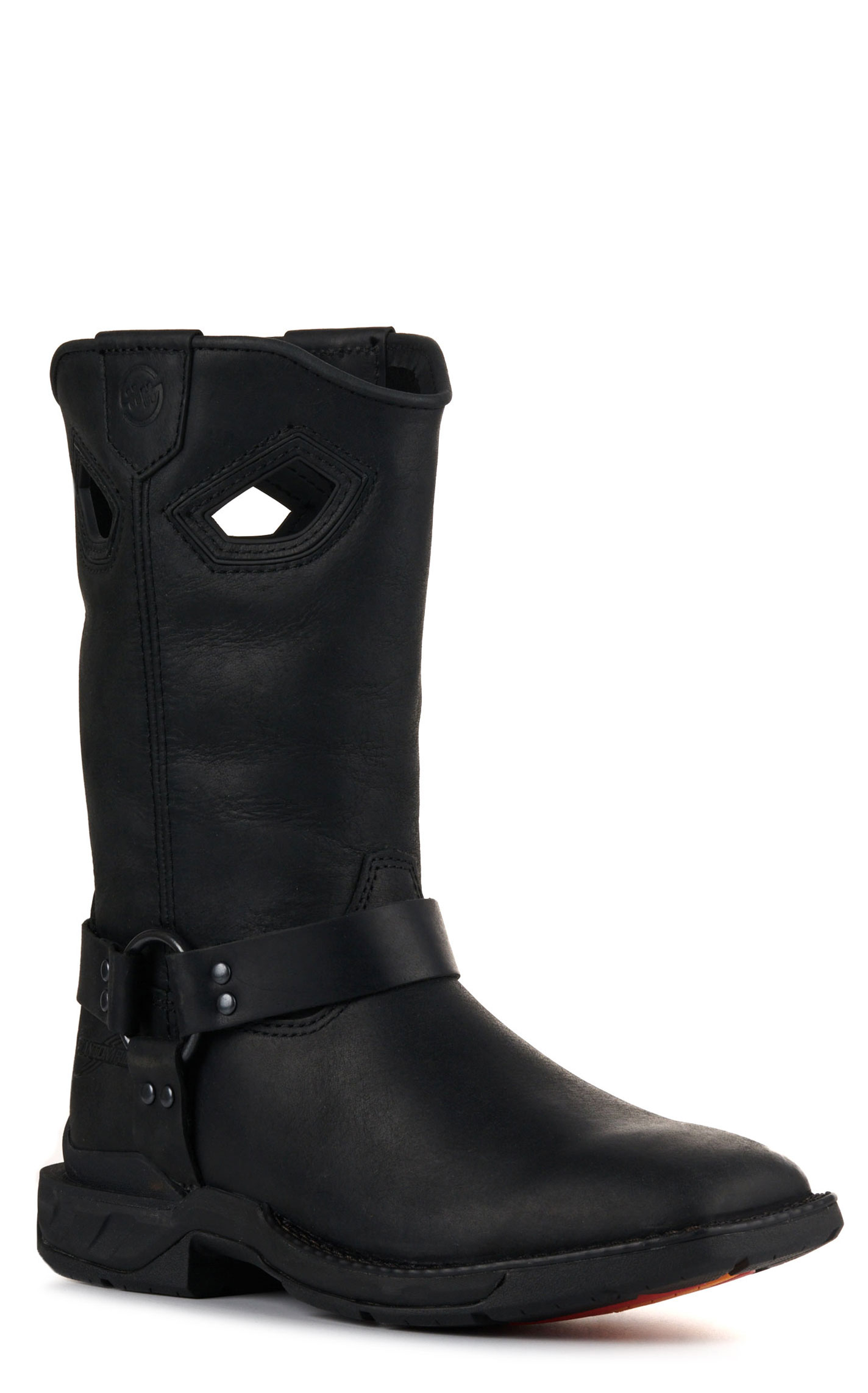 Double H Men's ICE Black Harness Wide Square Toe Cowboy Boots - Image 1