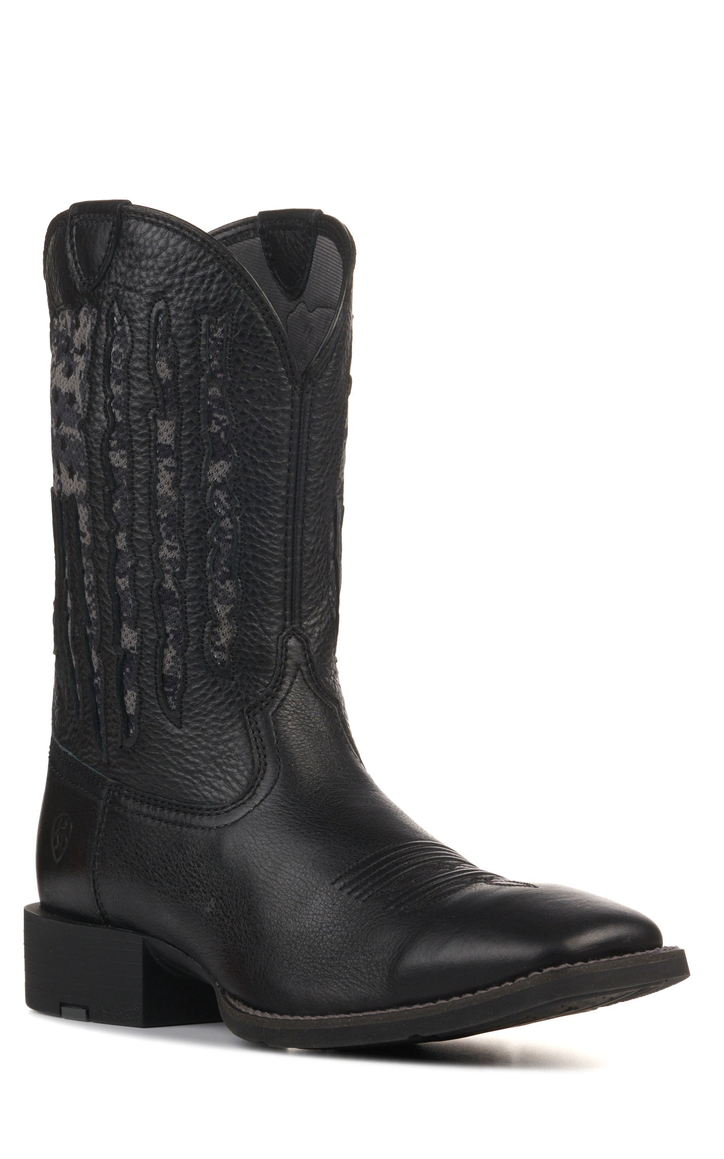 Ariat Men's Sport My Country Black and Black Camo Flag VentTEK Square Toe Cowboy Boot - Image 1