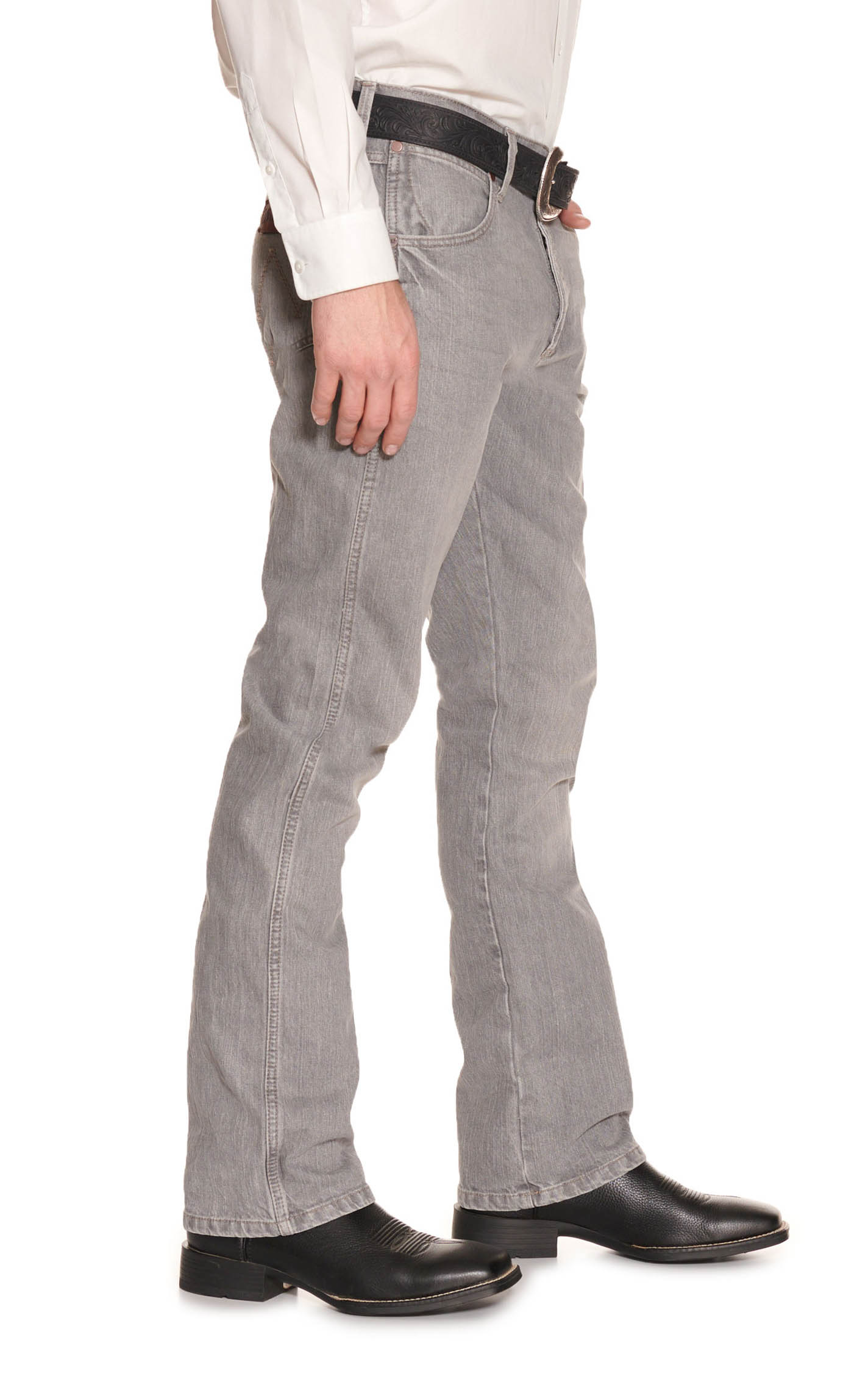 Wrangler Retro Men's Granite Gray Slim Boot Cut Jeans - Cavender's Exclusive - Image 1