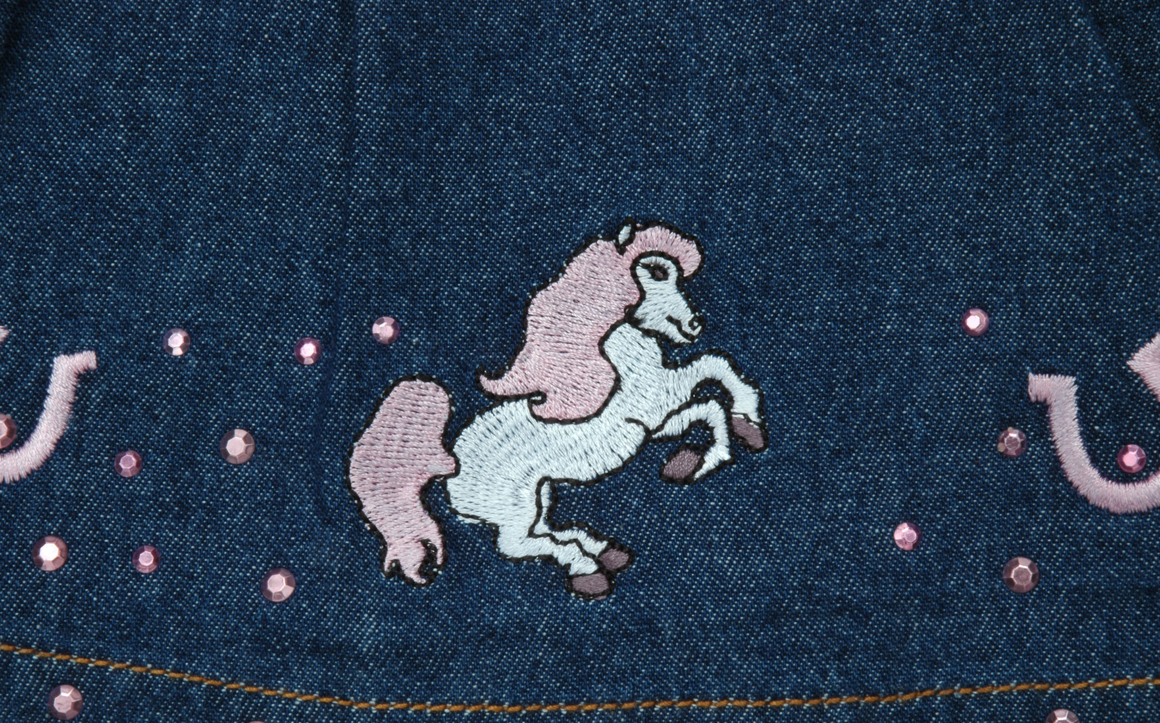 Baby Korral Denim Pony Overall Onesie - Image 1