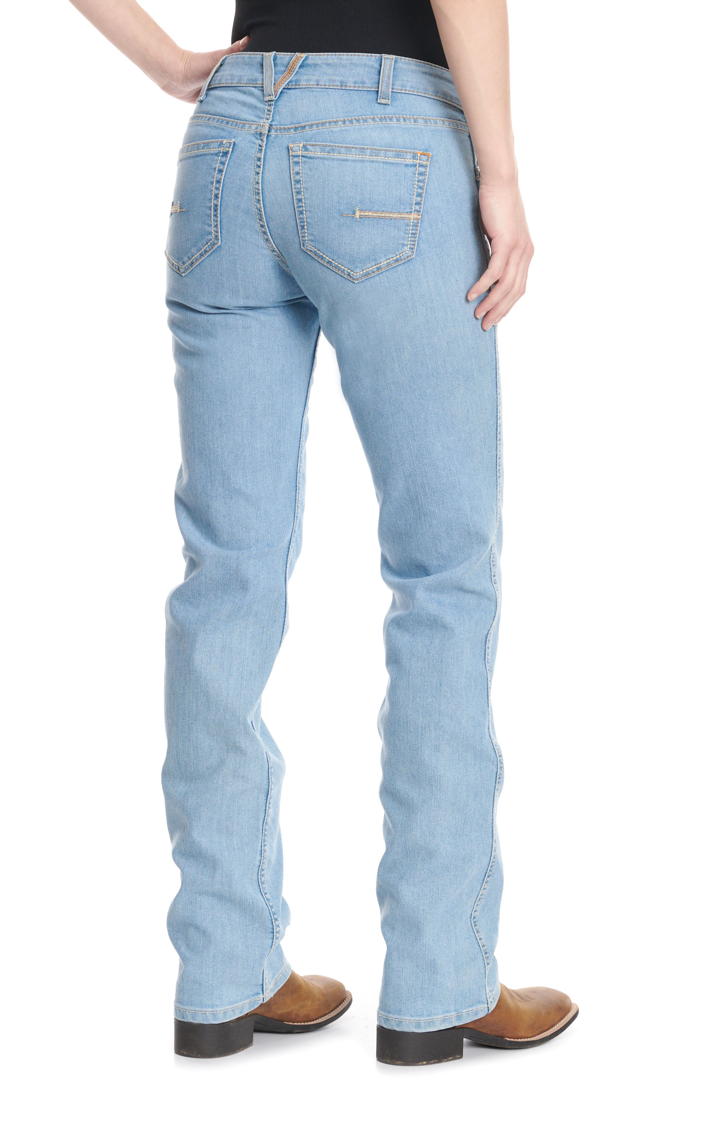Ariat Rebar Women's DuraStretch Riveter Coldwater Light Wash Perfect Rise Straight Leg Work Jeans - Image 1