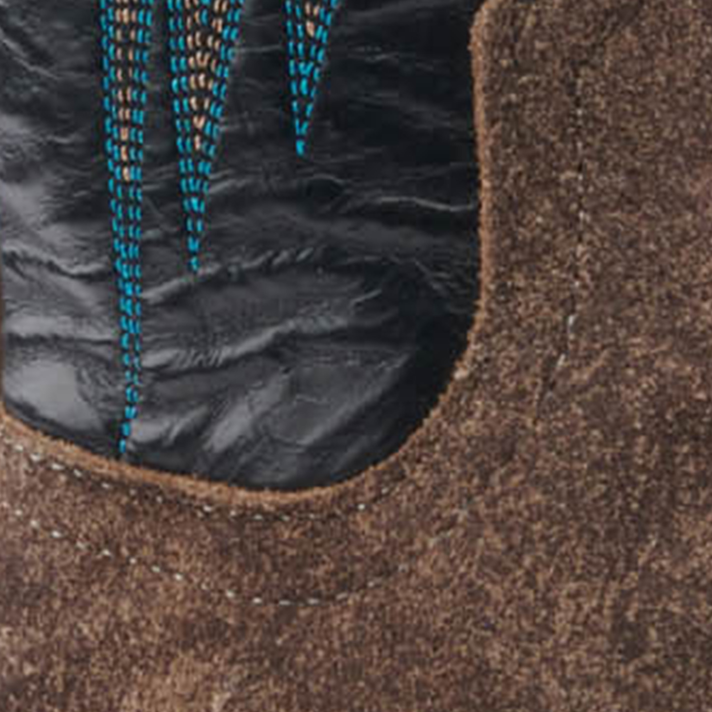 Anderson Bean Men's River Rock Gray Suede and Black Wide Square Toe Cowboy Boot - Image 1