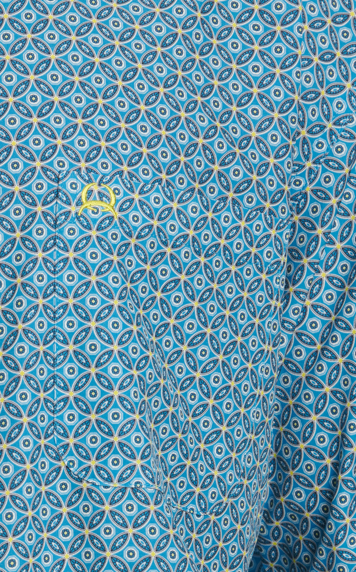 Cinch Men's Cerulean Blue Geo Print ArenaFlex Short Sleeve Western Shirt - Image 1
