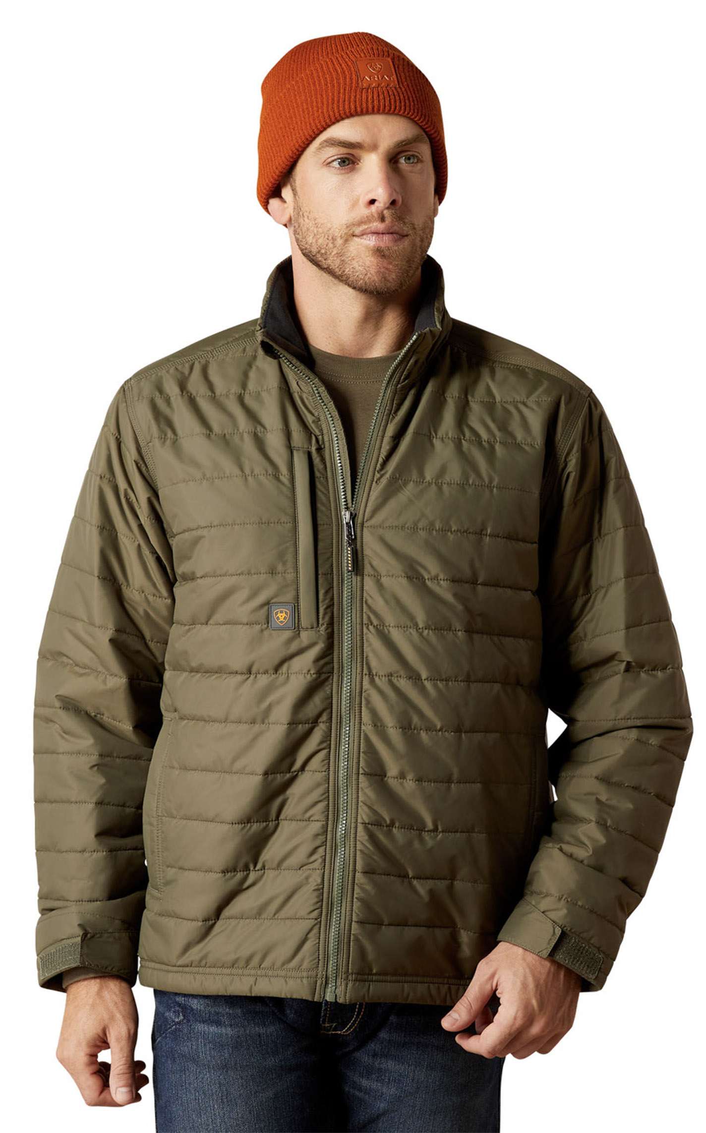 Ariat Rebar Men's Olive Ripstop Lightweight Insulated Jacket - Image 1