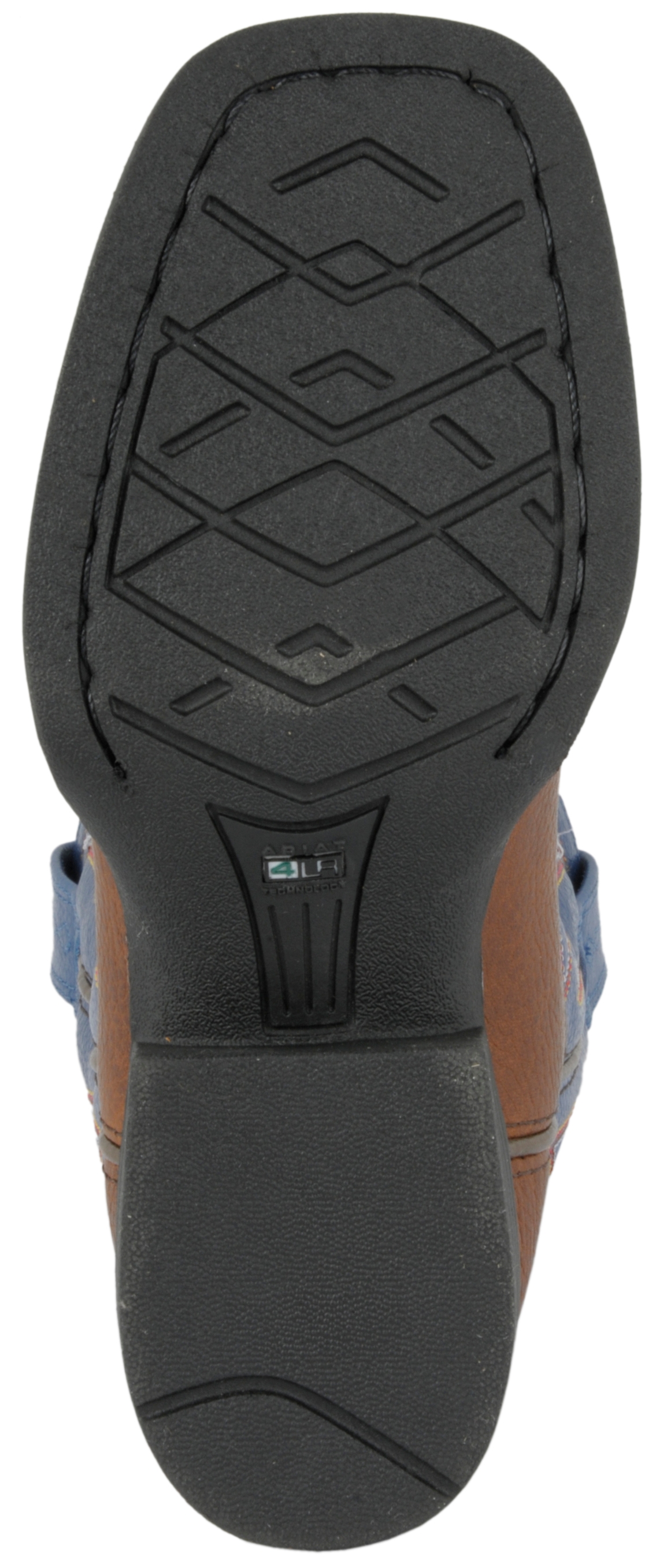 Ariat Kids Quickdraw Brown Oiled Rowdy and Royal Blue Wide Square Toe Cowboy Boot - Image 1