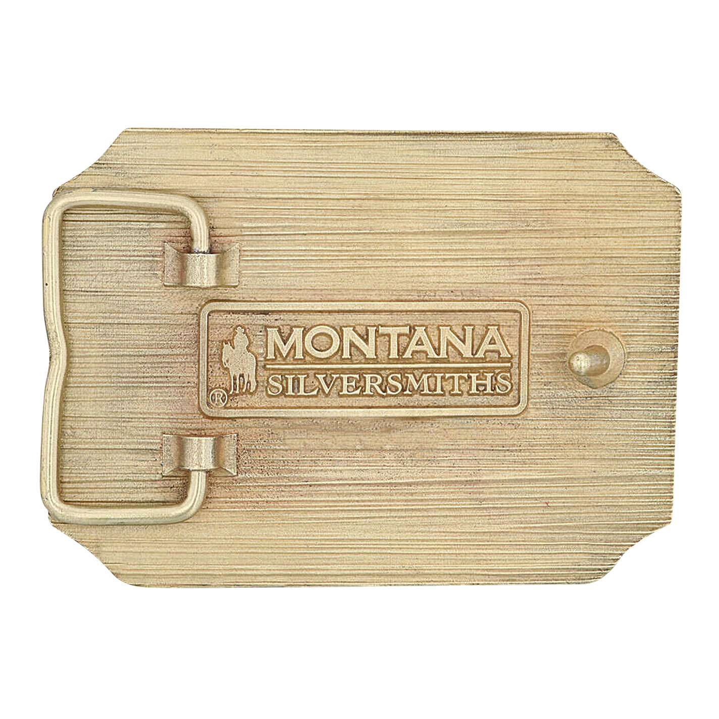Montana Silversmiths Men's Brass Plate Patriot Christian Cowboy Attitude Belt Buckle - Image 1